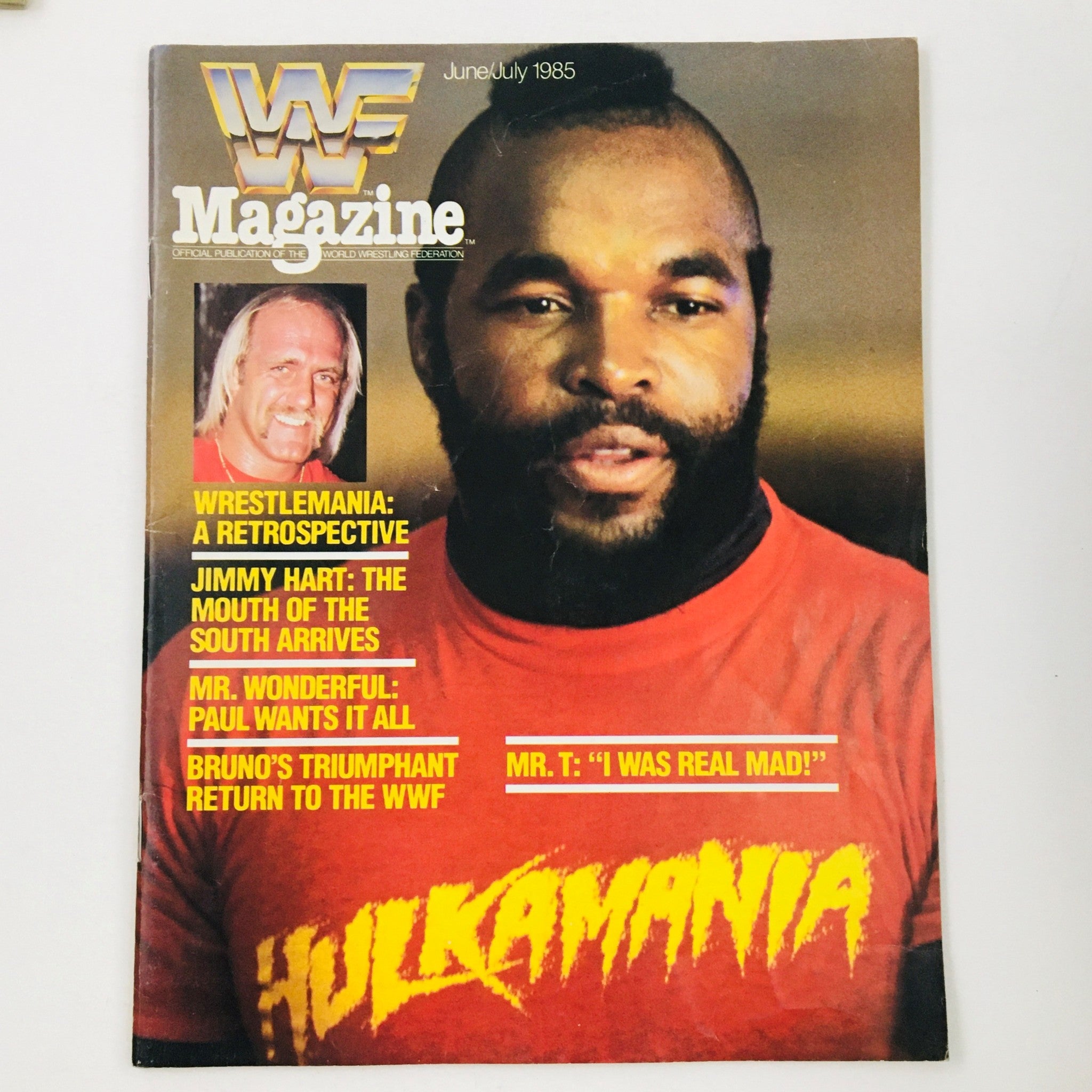 WWF Magazine June 1985 Mr T, Hulk Hogan, Jimmy Heart & Bruno Sammartino