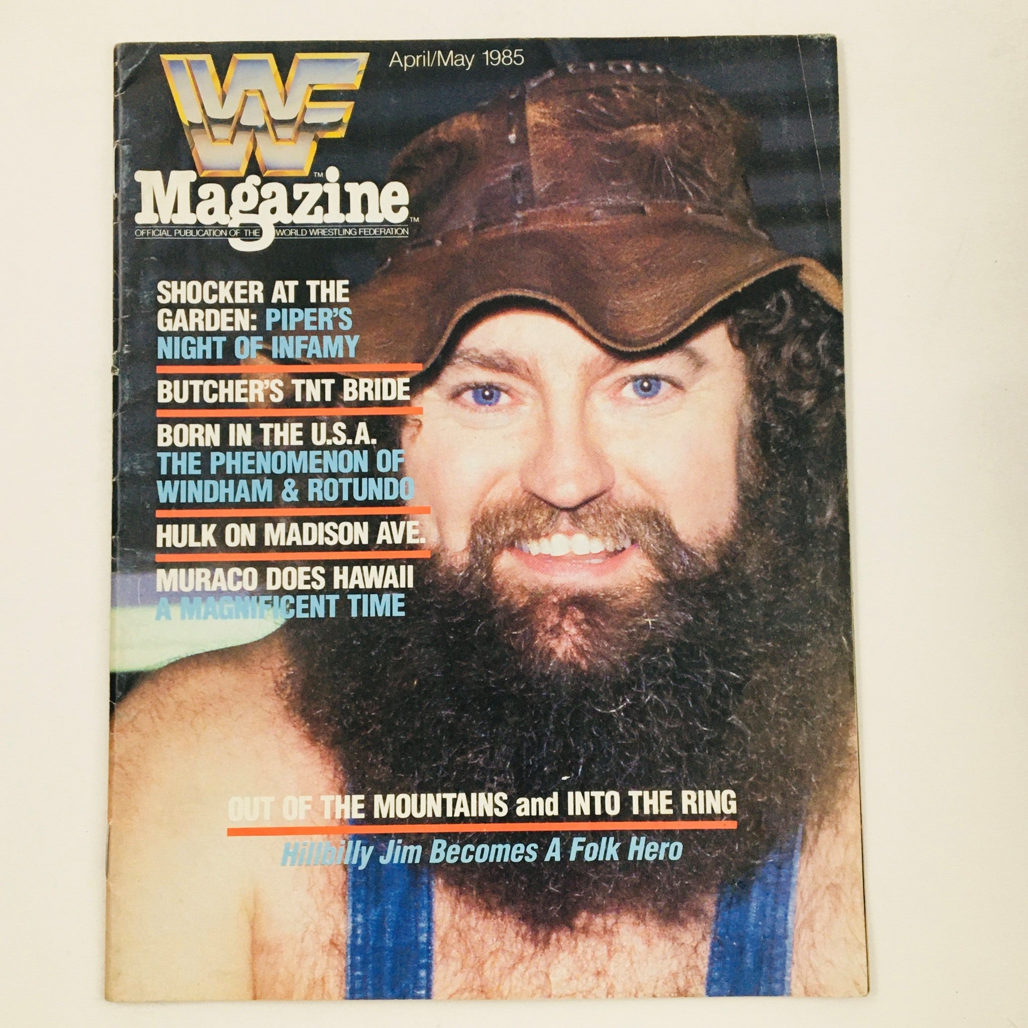 WWF Magazine April 1985 Hillbilly Jim, Roddy Piper & Hulk Hogan