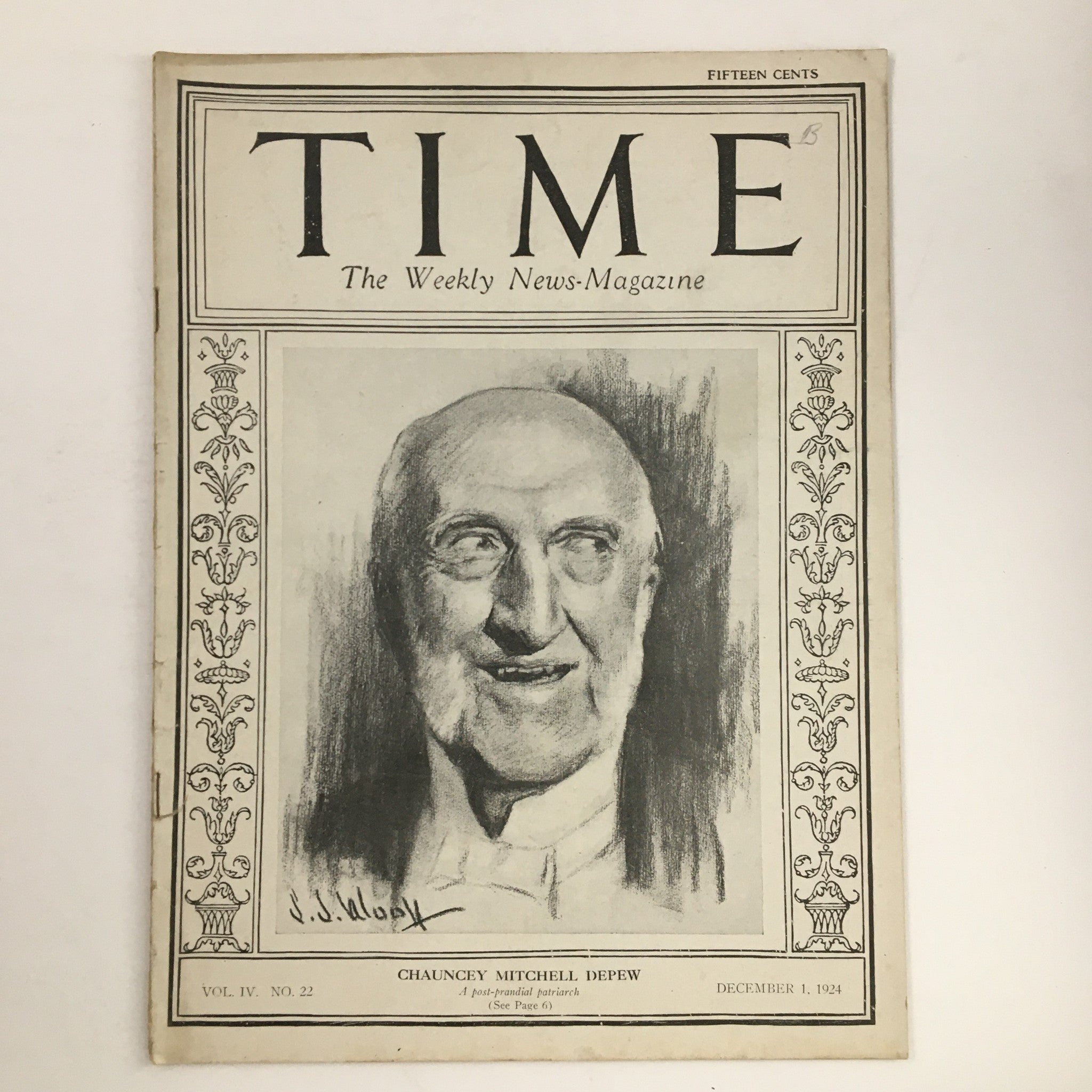 VTG Time Magazine December 1 1924 Vol IV No. 22 Chauncey Mitchell Depew