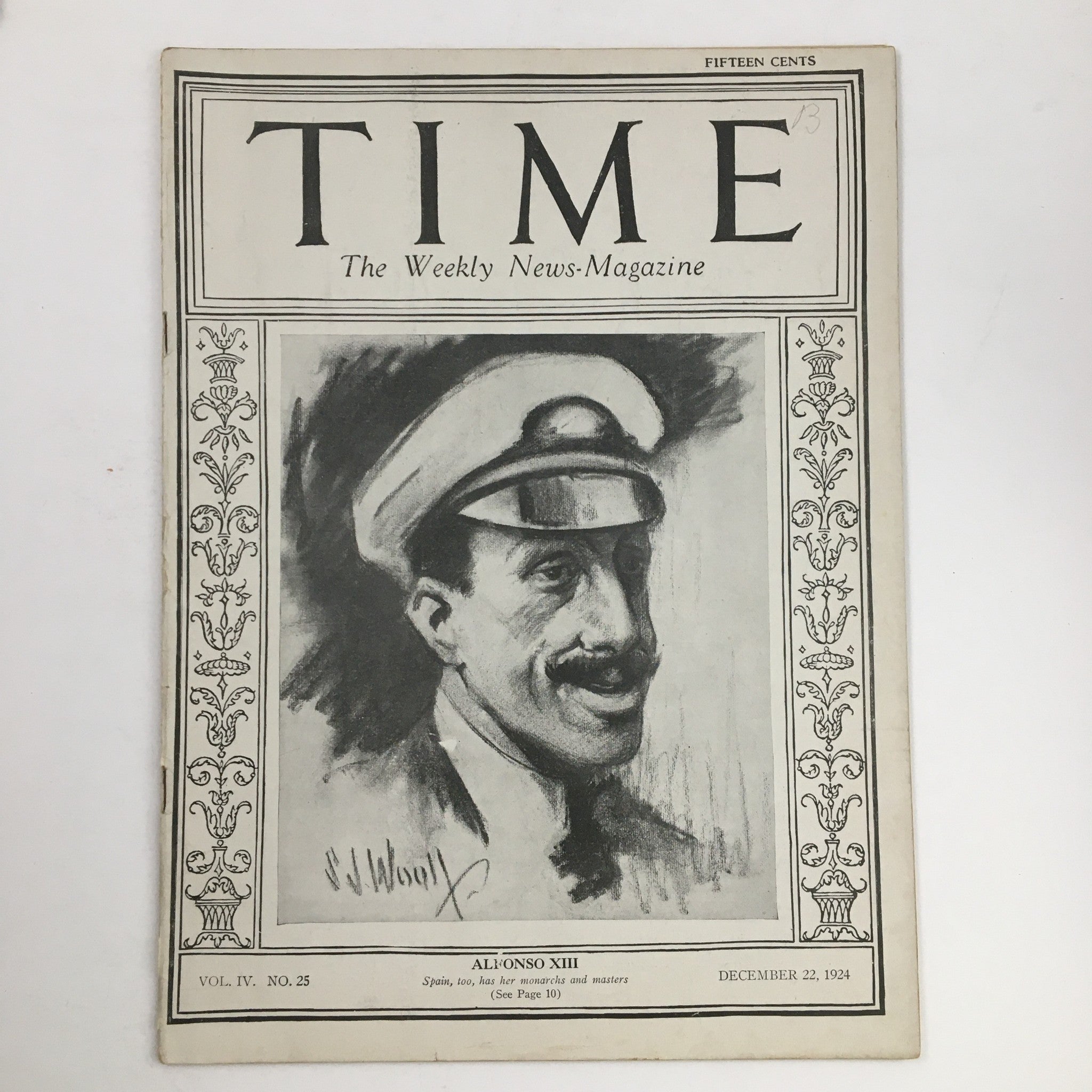 VTG Time Magazine December 22 1924 Vol IV No. 25 King of Spain Alfonso XIII