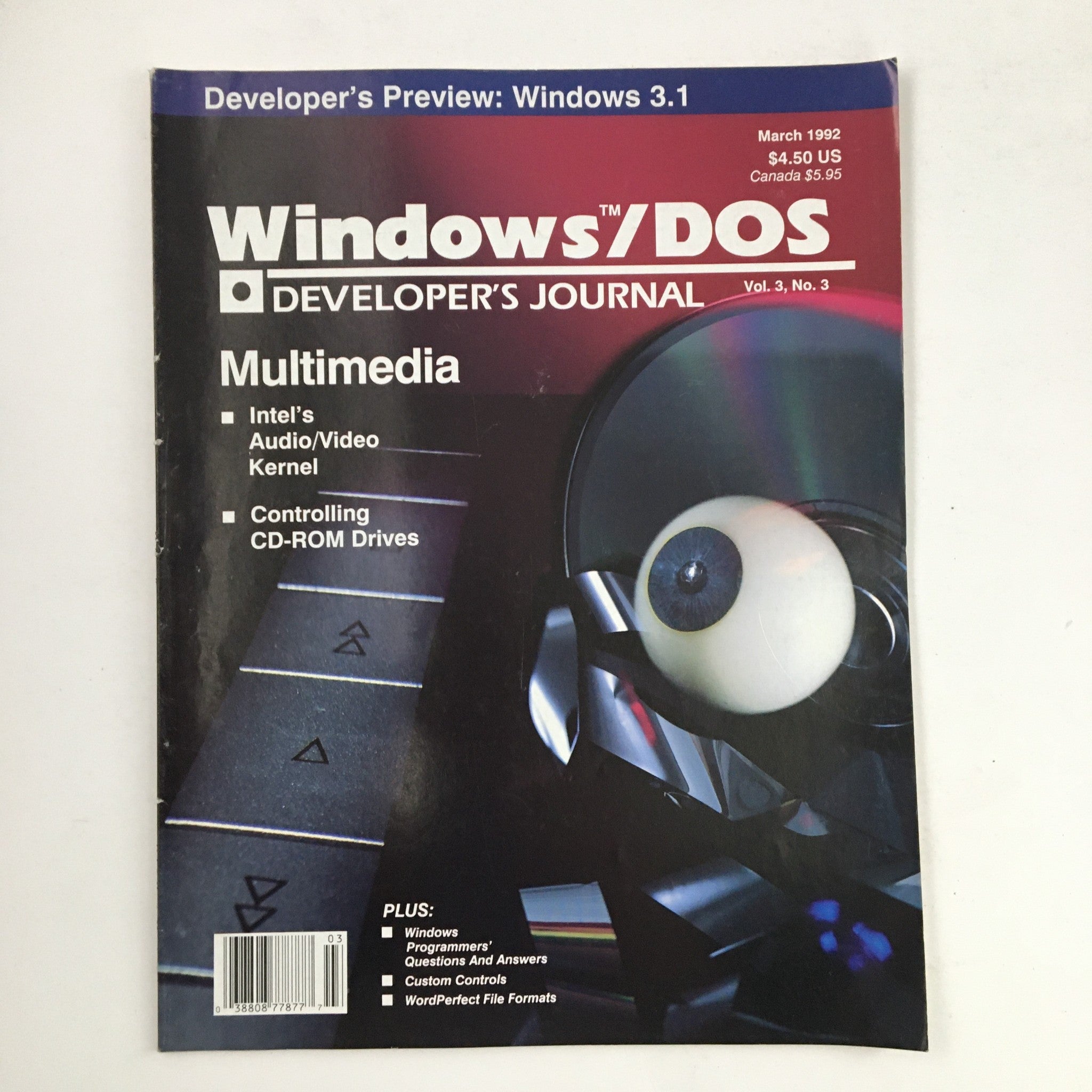 Windows/DOS Developer's Journal March 1992 Controlling CD-ROM Drives Windows 3.1