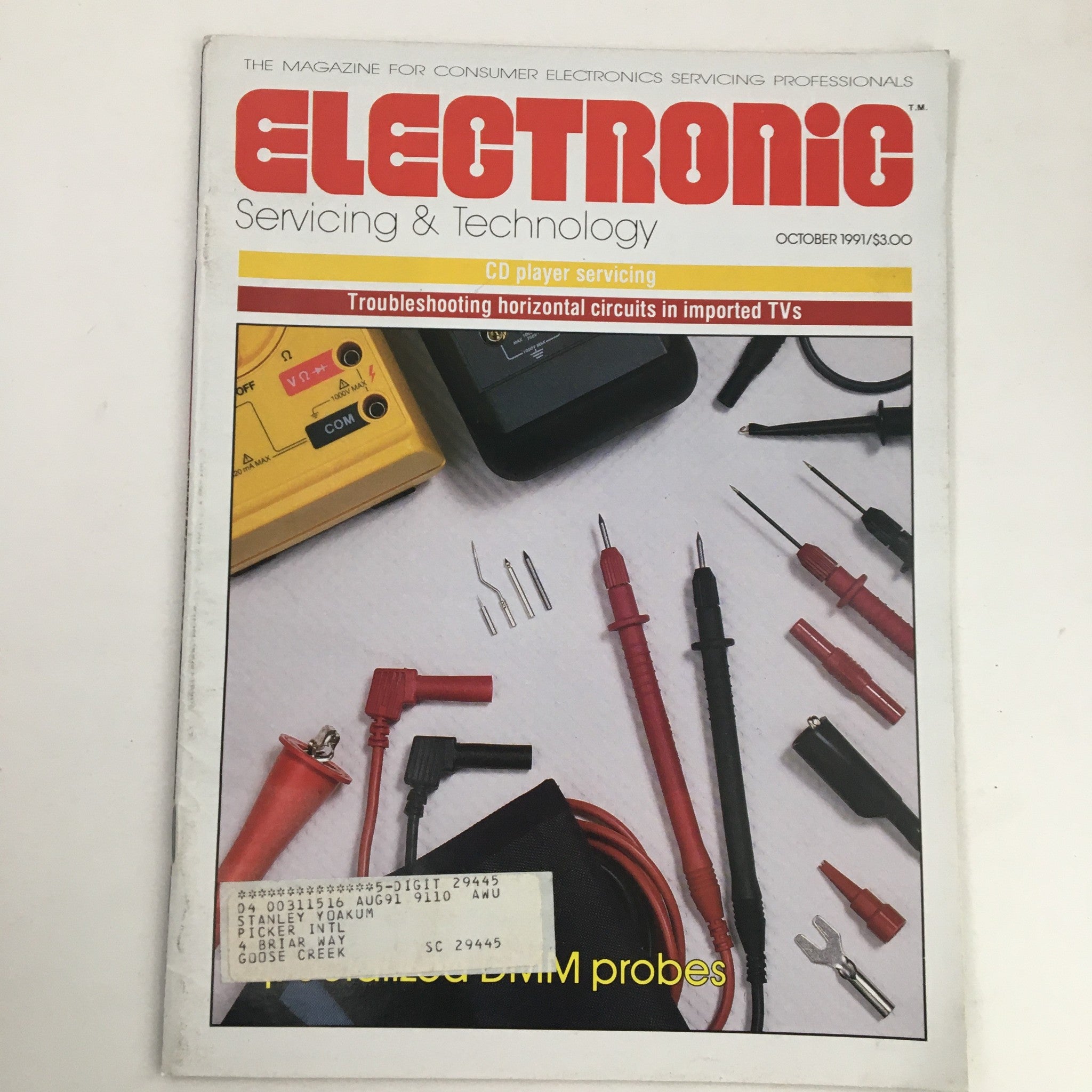 Electronic Servicing & Technology Magazine October 1991 CD Player Servicing