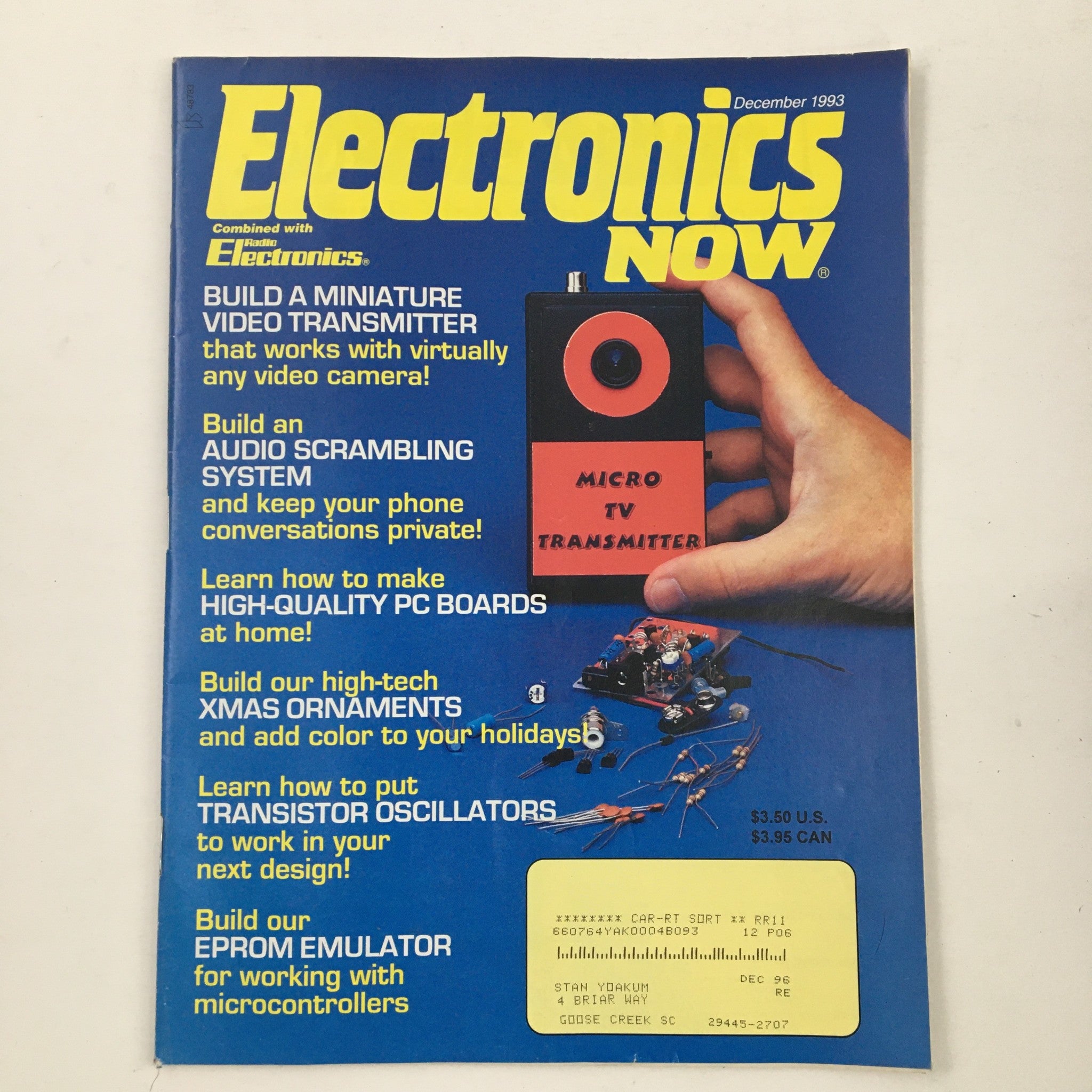 Electronics Now Magazine December 1993 Build A Miniature Video Transmitter