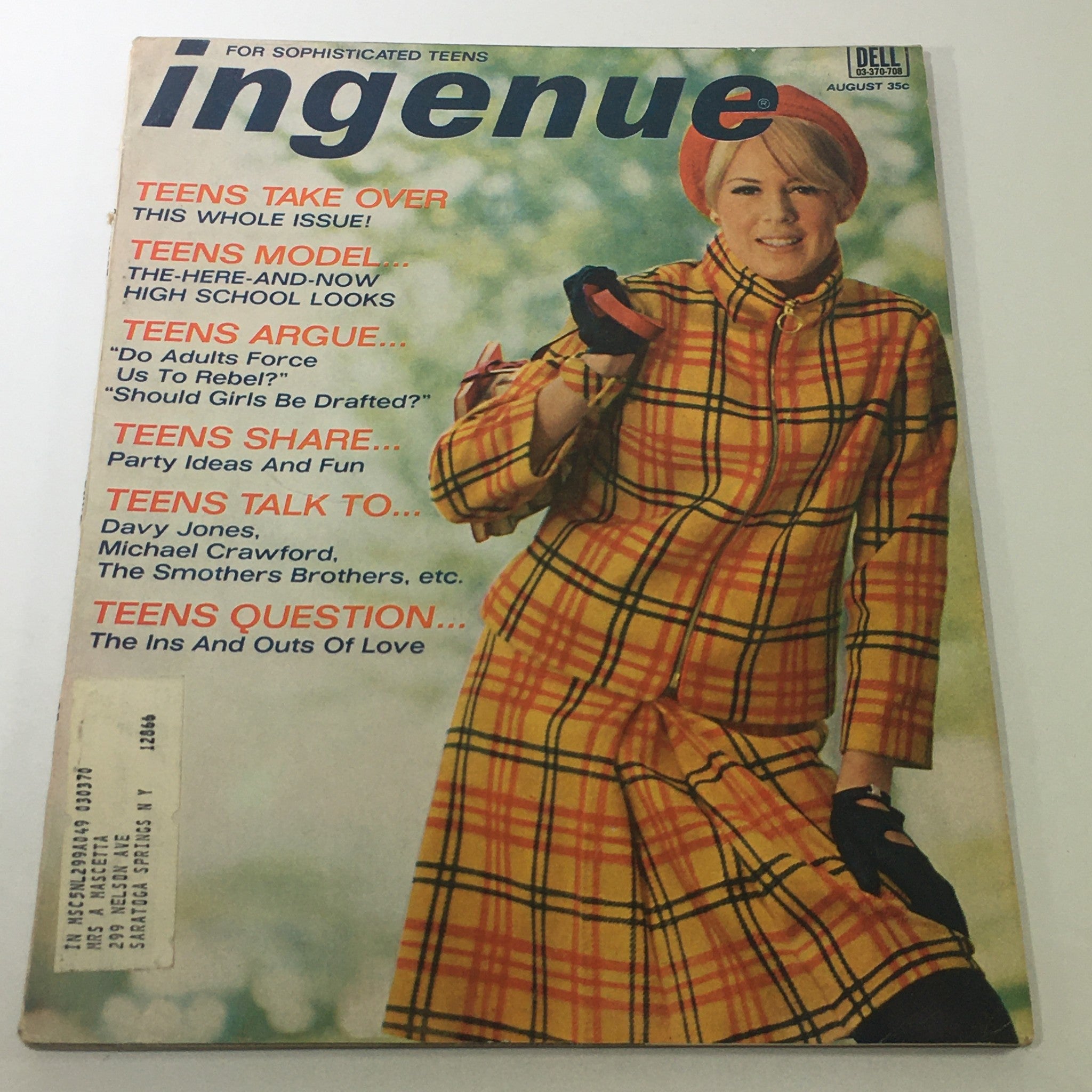 Ingenue Magazine August 1967 Vintage Teens