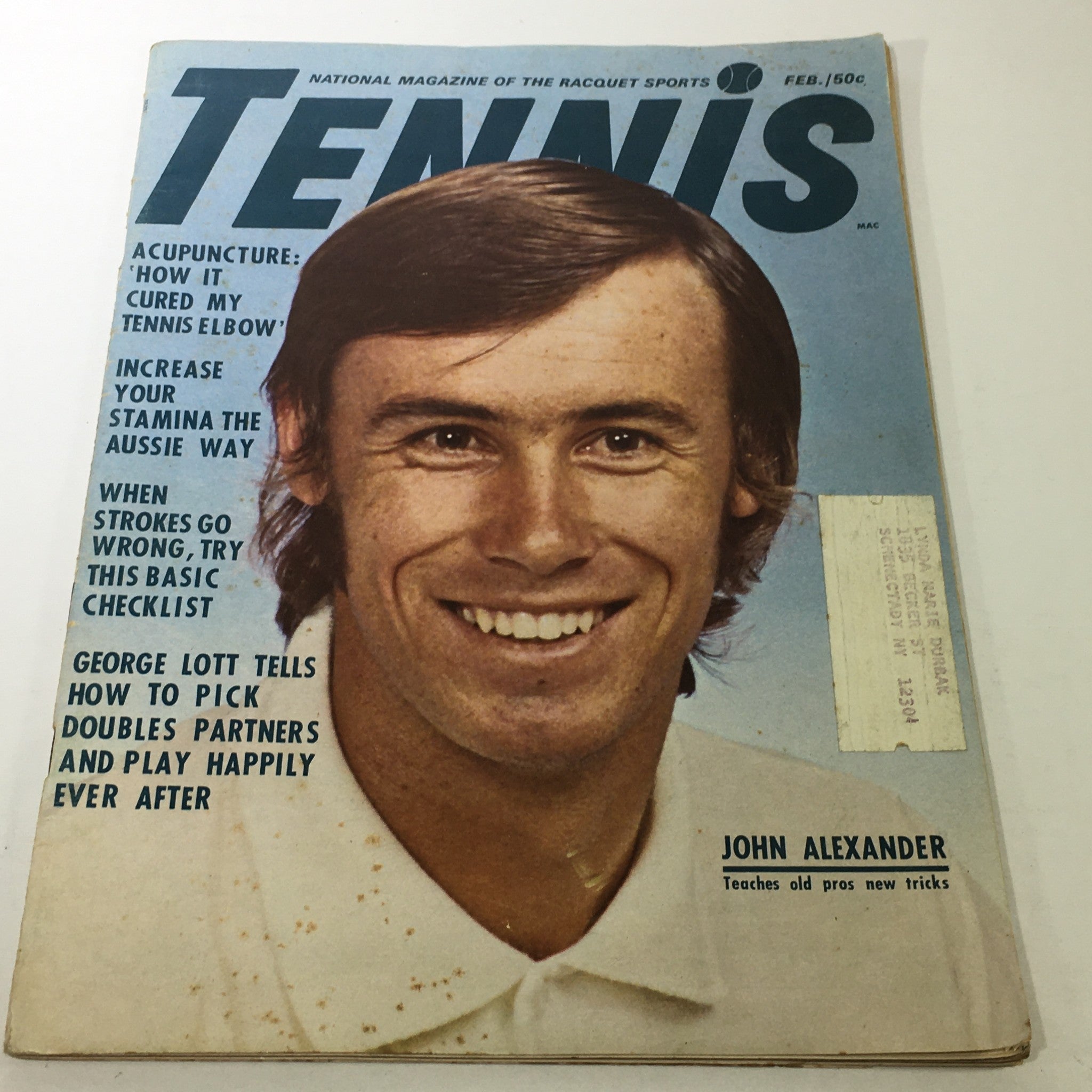 VTG Tennis Magazine: February 1972 Vol. 7 No. 10 - John Alexander Cover