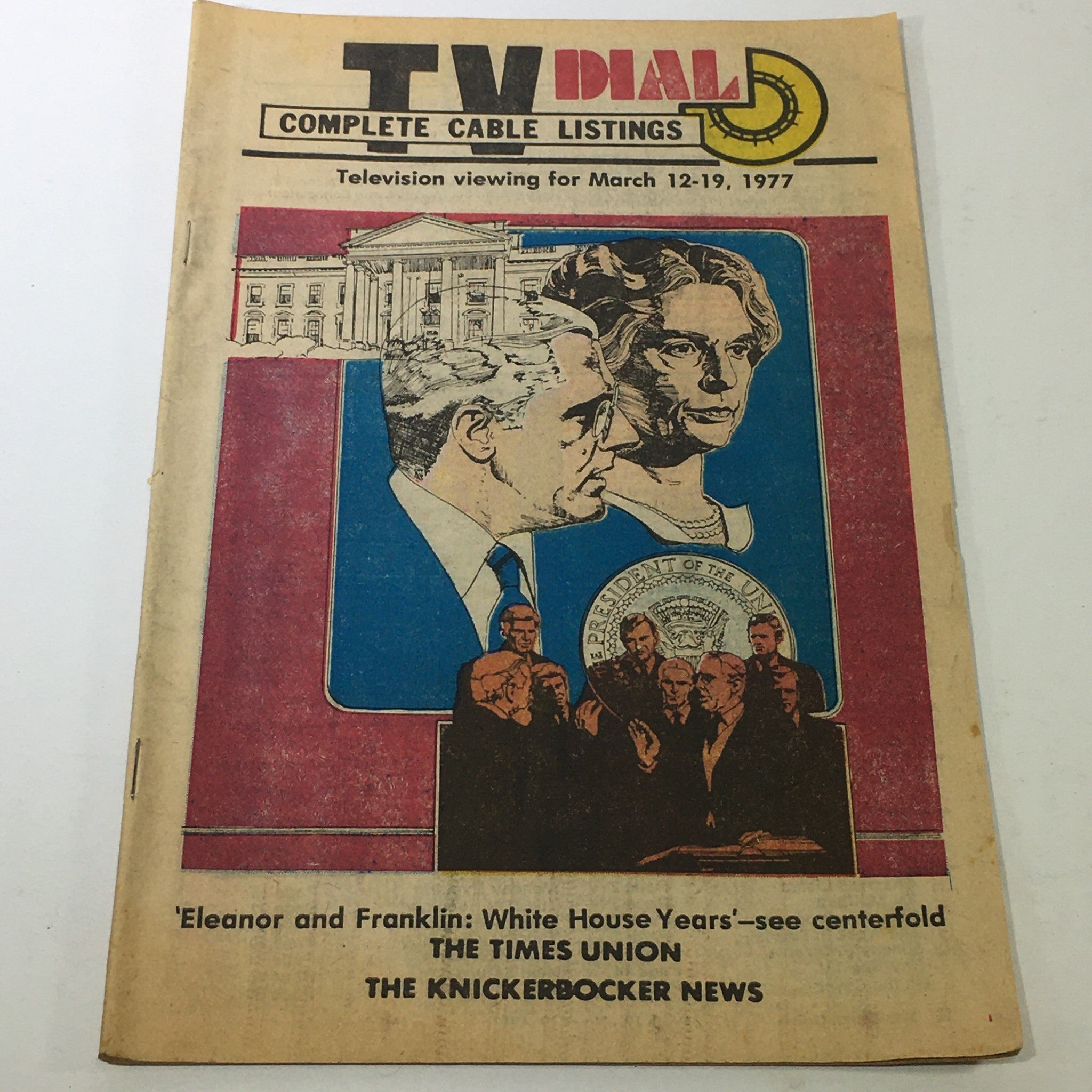 VTG TV Dial Complete Cable Listings March 12-19 1977 Eleanor & Franklin W.H. Yrs