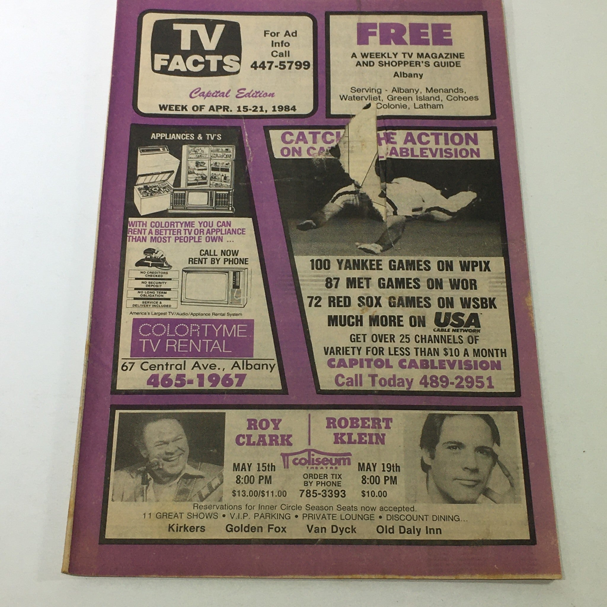 VTG TV Facts Magazine & Shopper's Guide April 15-21 1984 Roy Clark, Robert Klein