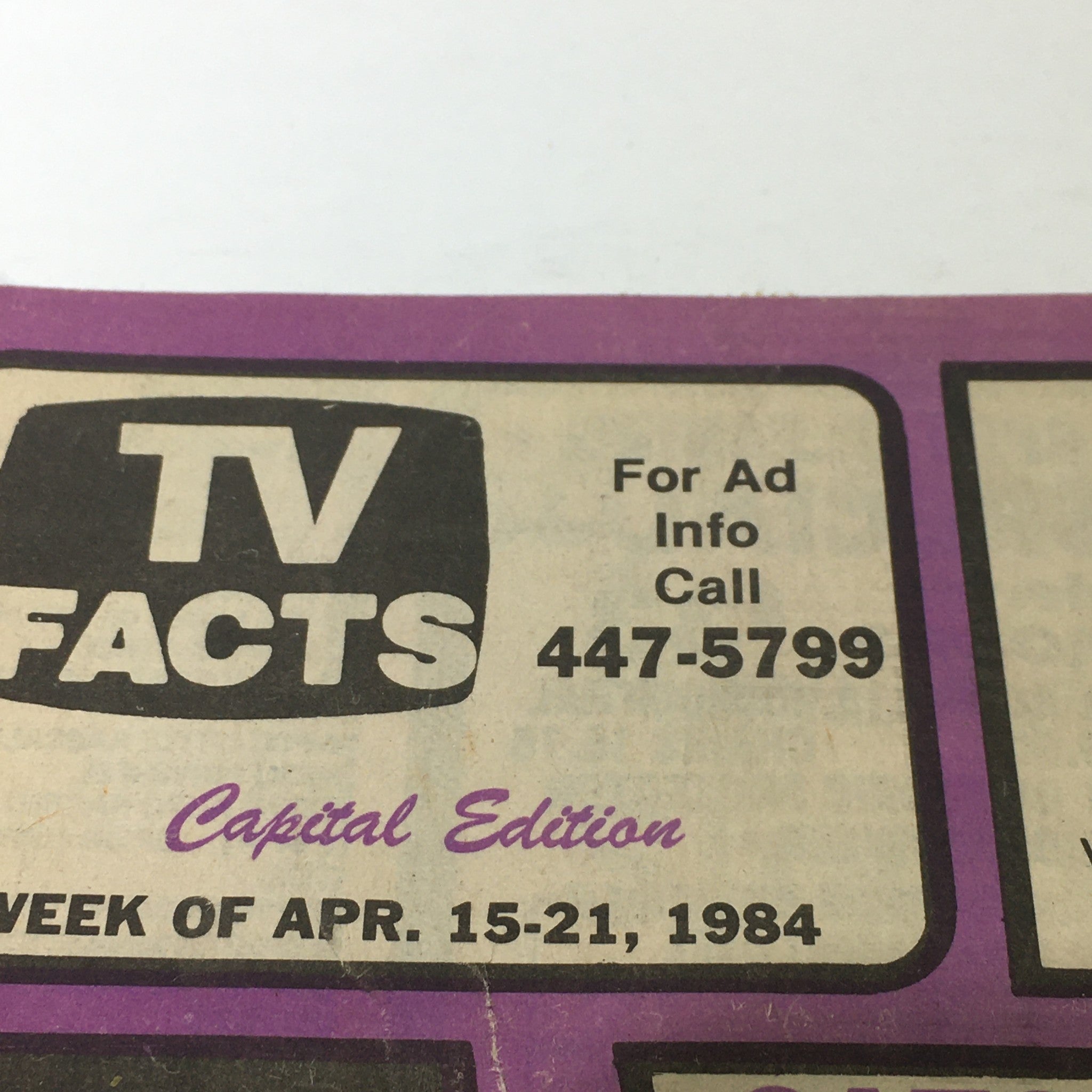 VTG TV Facts Magazine & Shopper's Guide April 15-21 1984 Roy Clark, Robert Klein