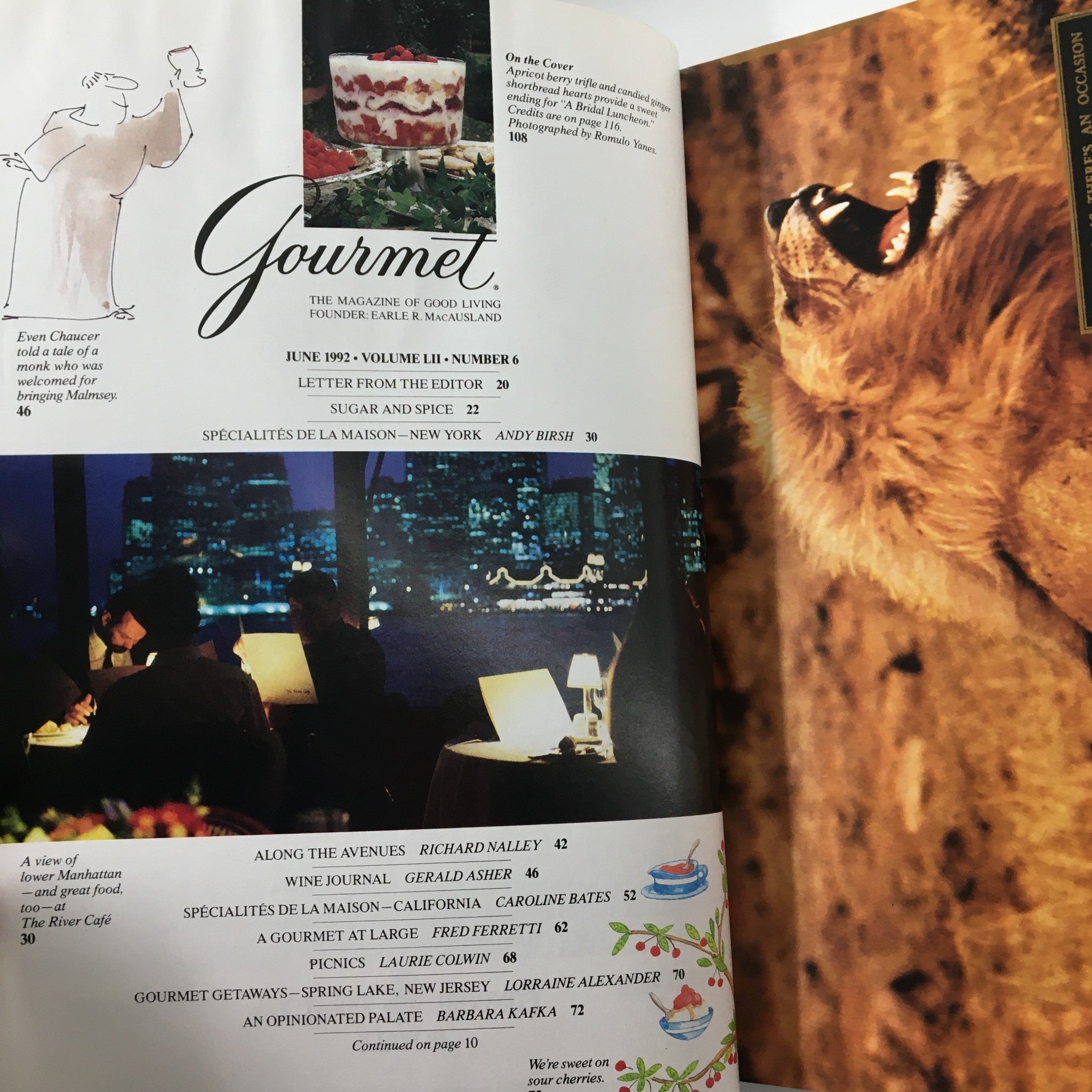 Gourmet Magazine June 1992 Spring Lake New Jersey Getaways No Label