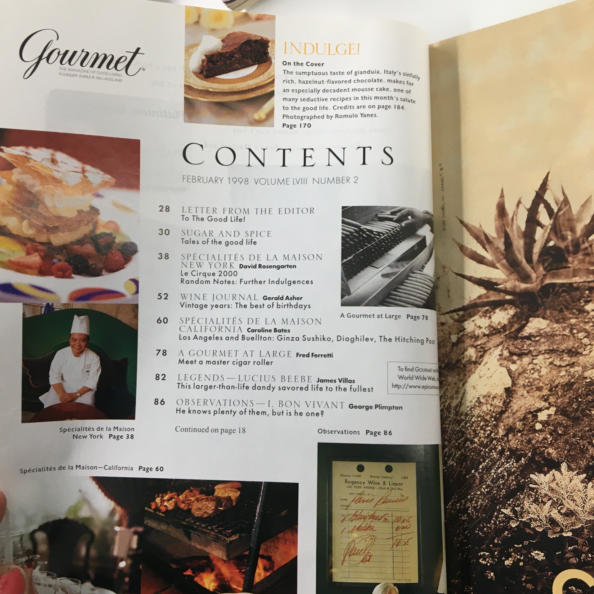 Gourmet Magazine February 1998 Meet A Master Cigar Roller at Large No Label