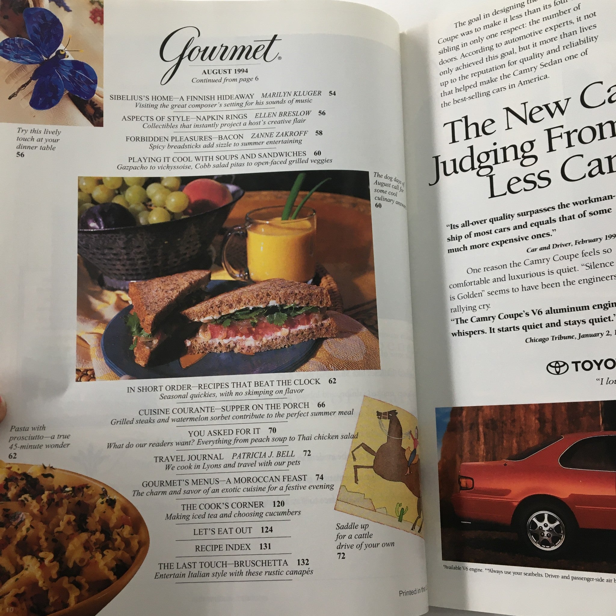 Gourmet Magazine August 1994 Bruscgetta Entertain Italian Style No Label