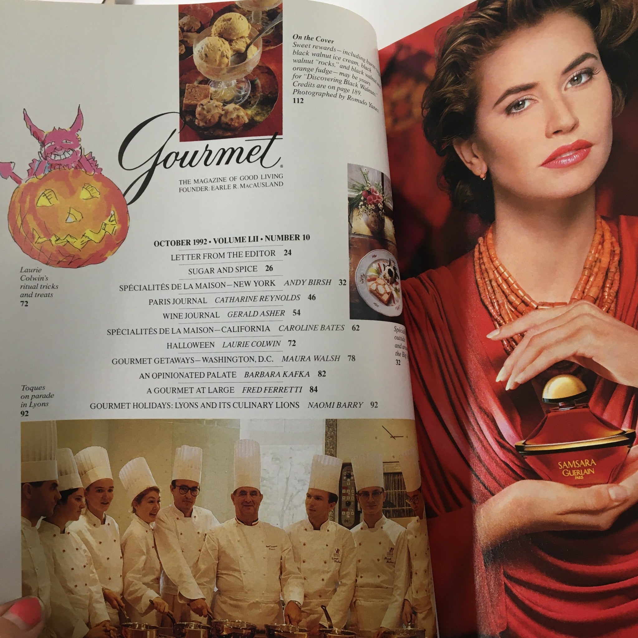 Gourmet Magazine October 1992 Lyons and Its Culinary Lions Holidays No Label VG