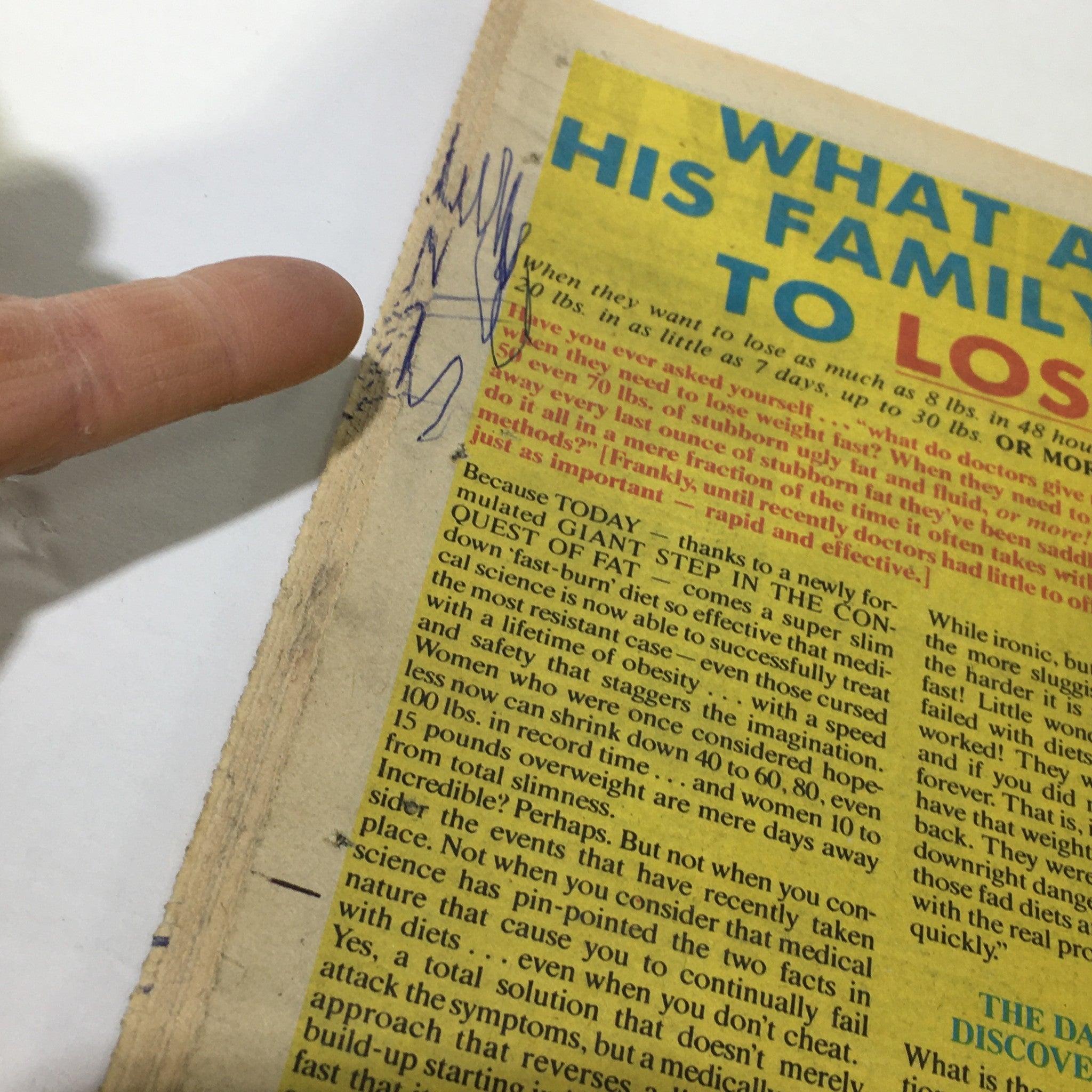 Close-up of the pages of VTG Globe Magazine November 1, 1983, showing a colorful article about weight loss and health tips, indicative of the trends and advice from the early 1980s.