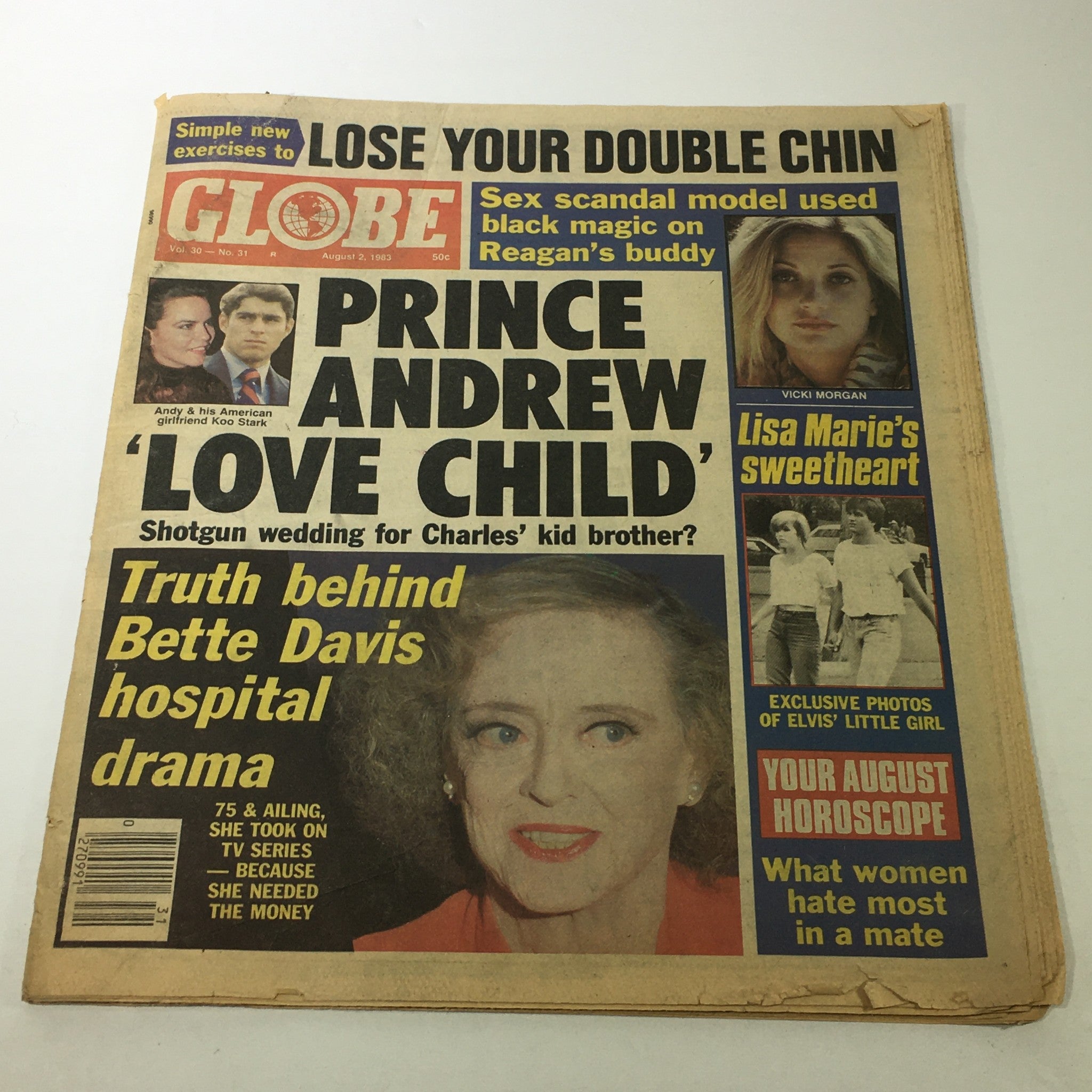 VTG Globe Magazine August 2 1983 Vol. 30 #31 Vicki Morgan / Bette Davis