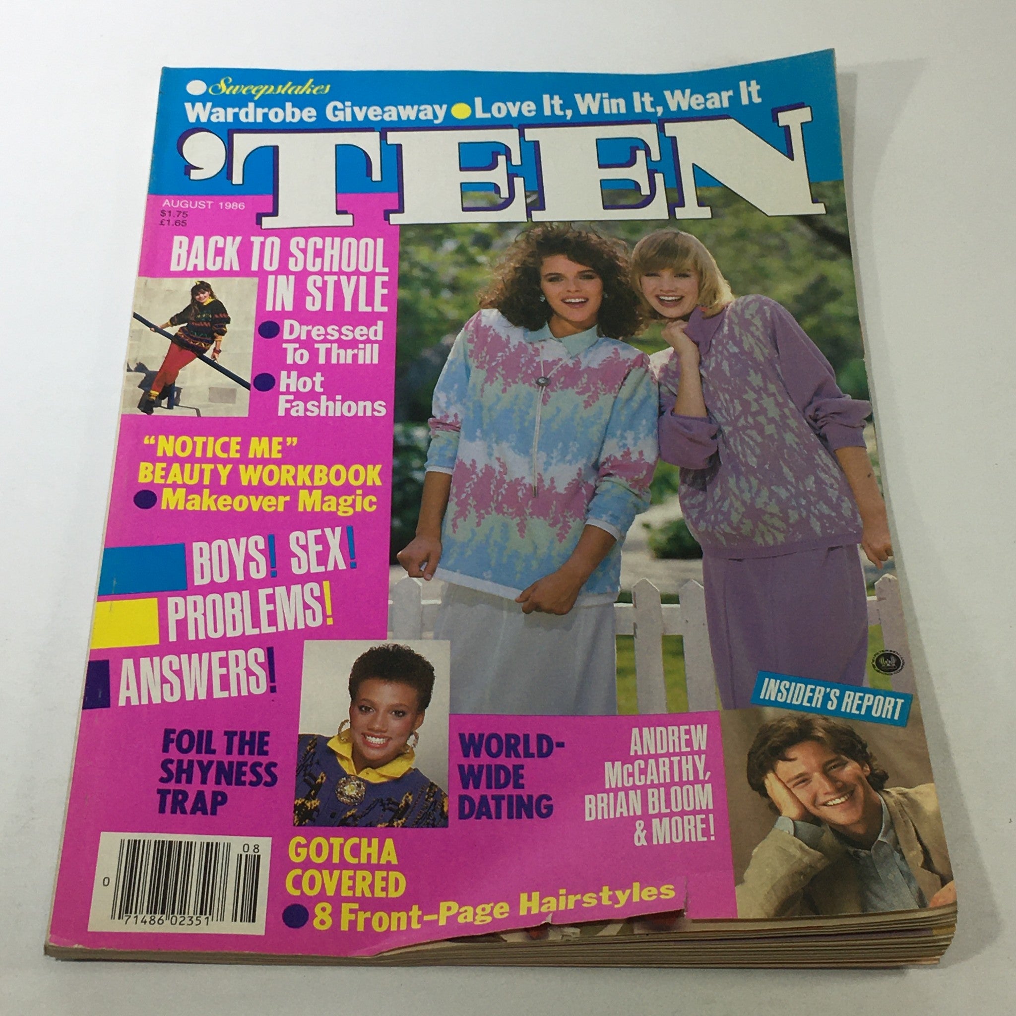 VTG Teen Magazine: August 1986 - Yvette & Casey Cover / No Label / Newsstand