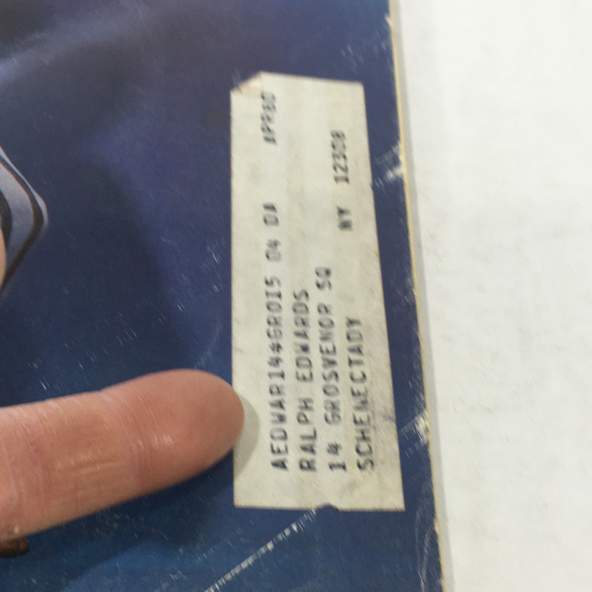 Image of the VTG Dance Magazine: April 1980 cover showing a hand pointing at a label with an address. This vintage magazine features renowned choreographers Ruth Andrien and Christopher Gillis, highlighting dance history and culture.