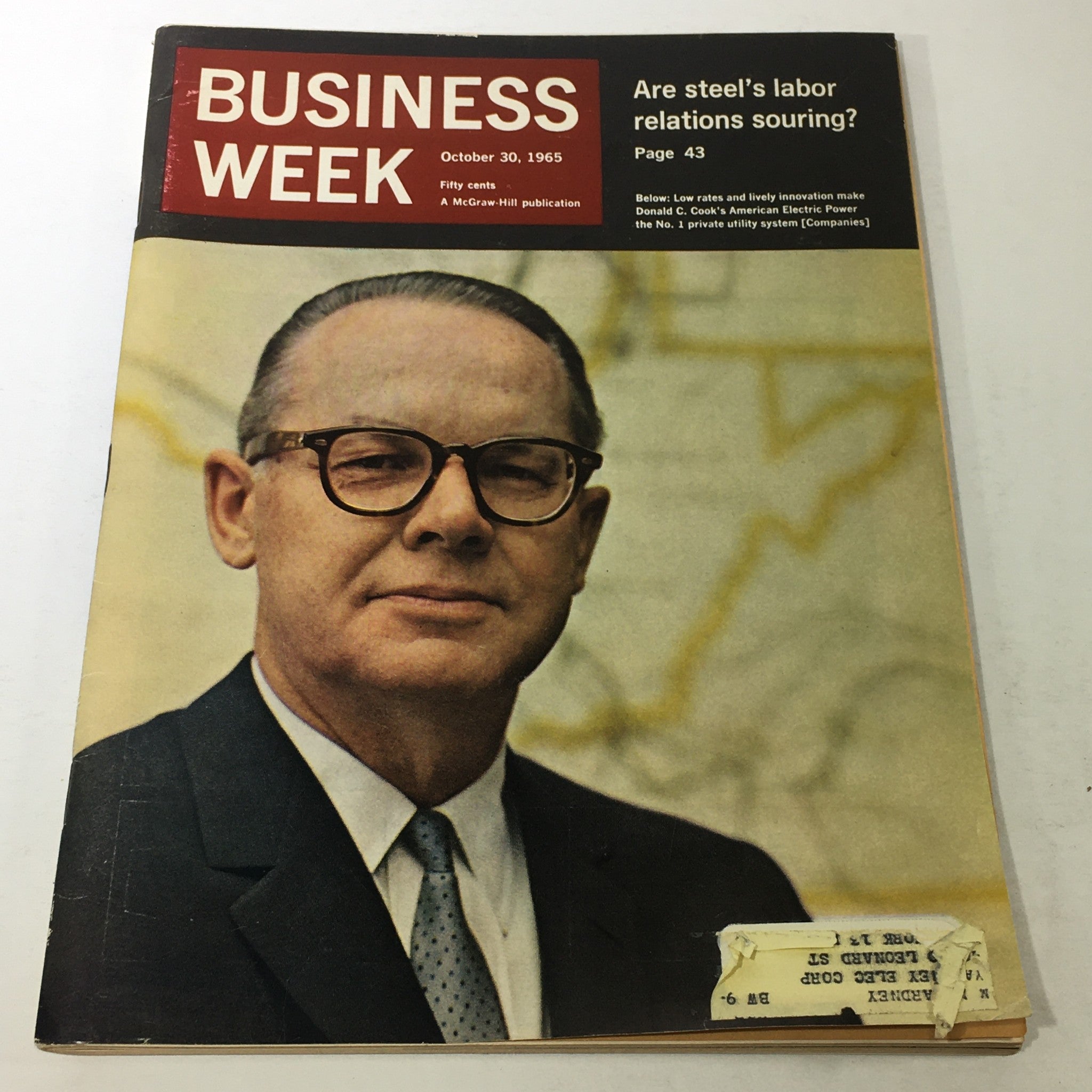 VTG Business Week Magazine: October 30 1965 - Donald C. Cook Cover