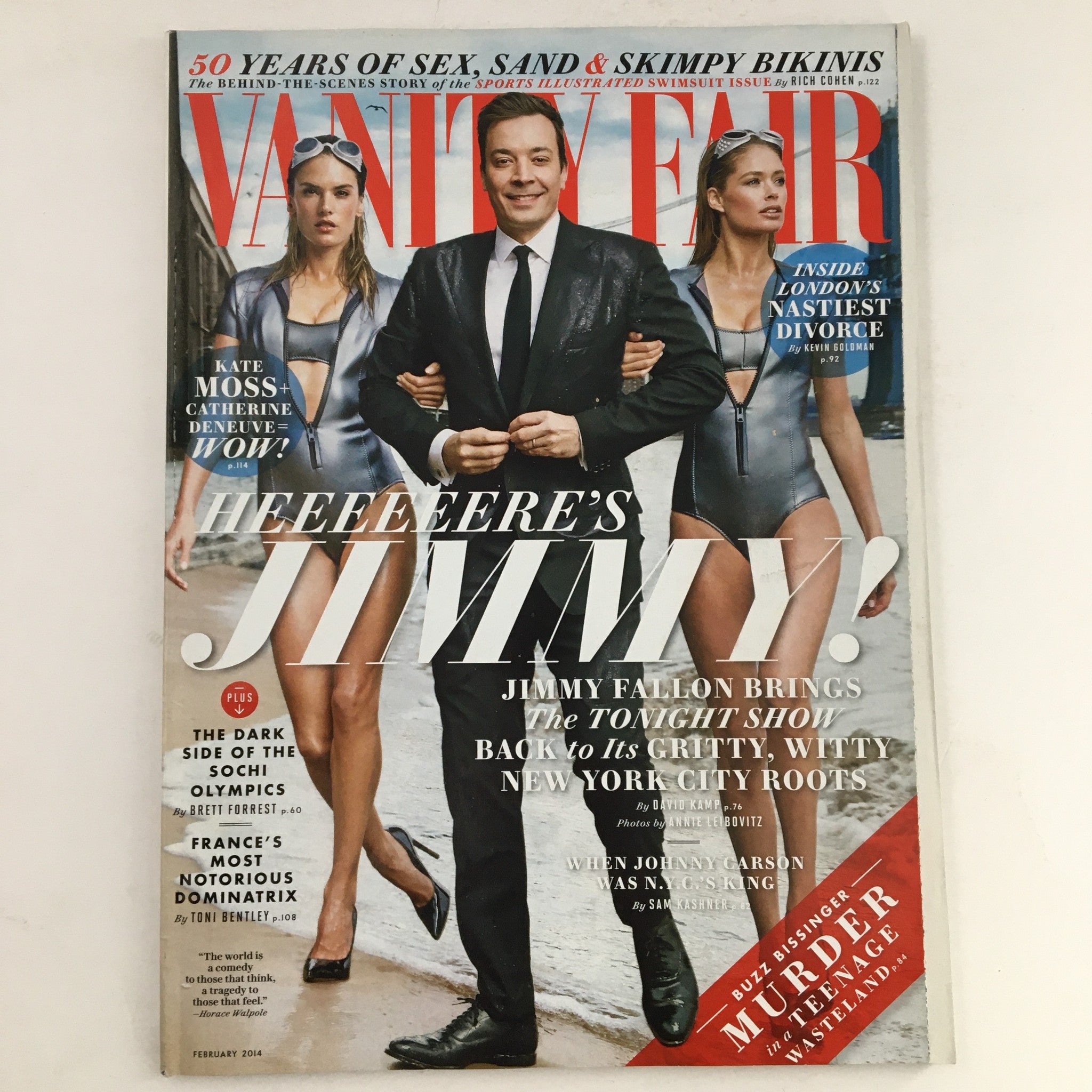 Vanity Fair Magazine February 2014 Jimmy Fallon Alessandra, Doutzen, No Label VG