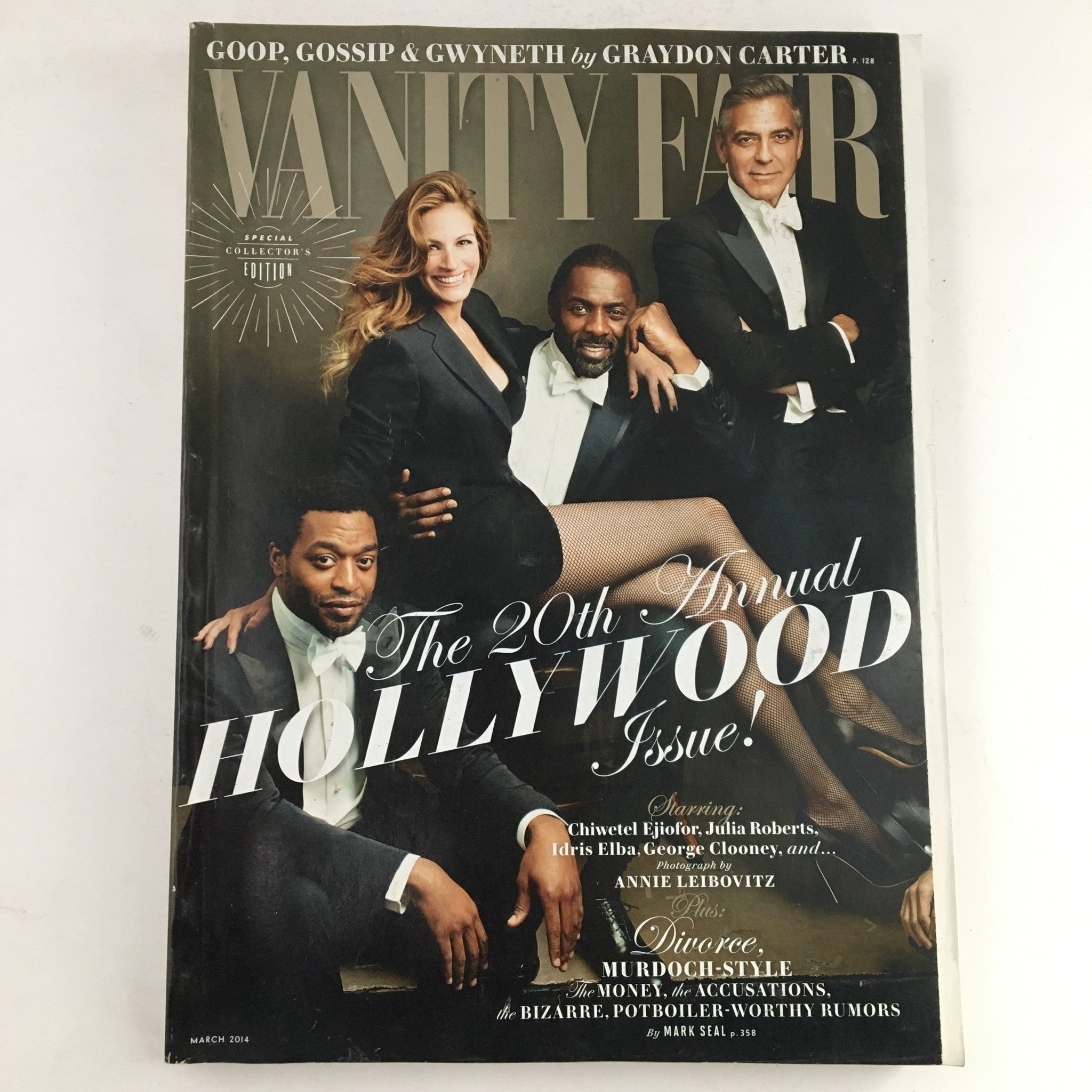 Vanity Fair Magazine March 2014 Idris Elba, Julia Roberts, George C. No Label VG