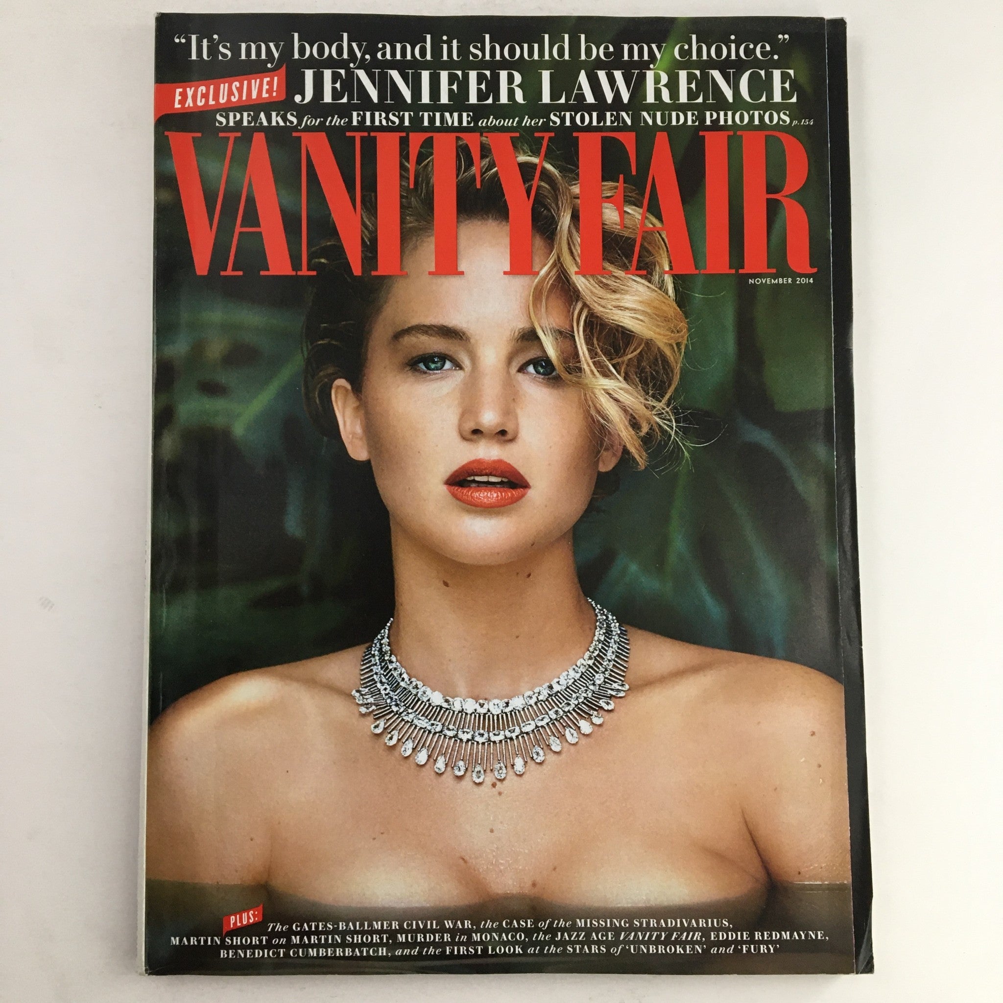 Vanity Fair Magazine November 2014 Jennifer Lawrence in Stolen Photo No Label VG