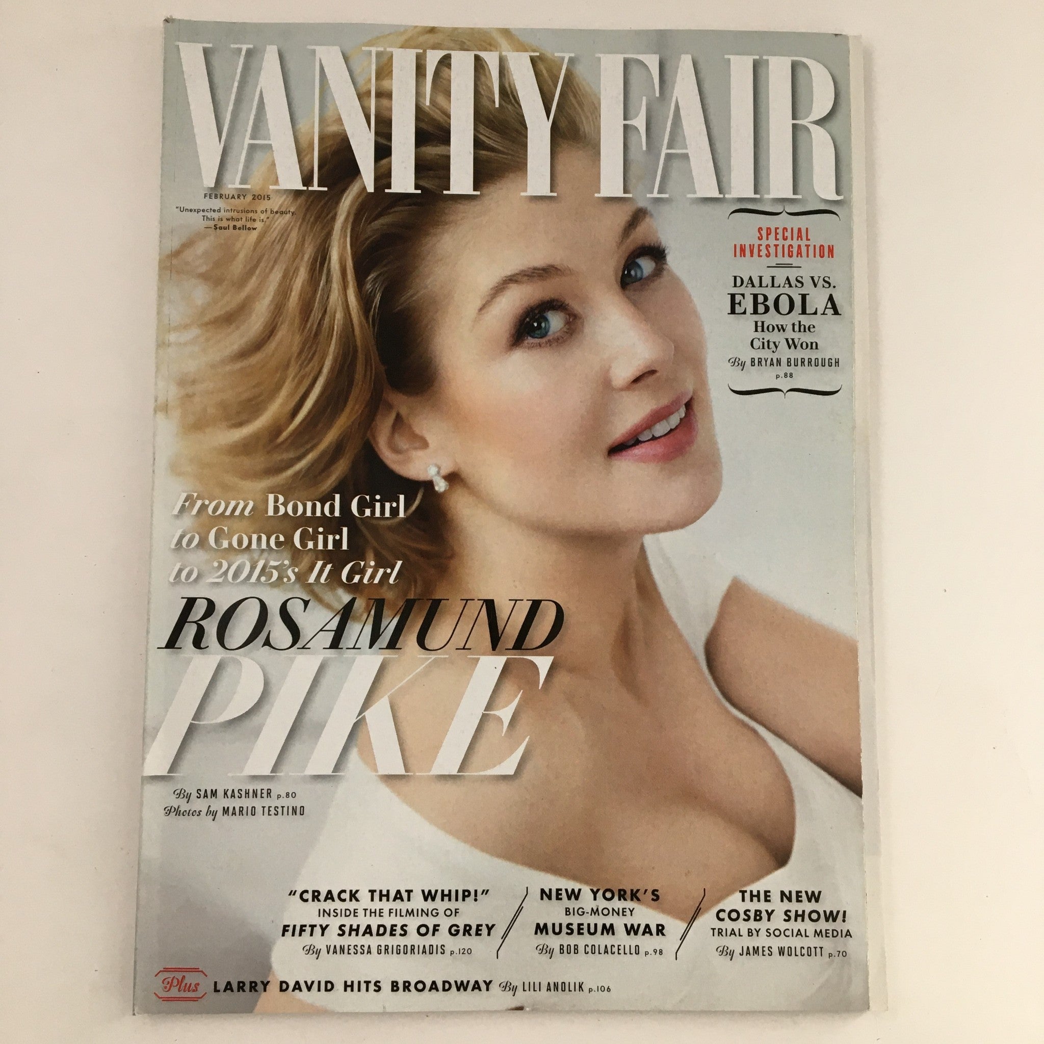 Vanity Fair Magazine February 2015 Rosamund Pike Cover & Larry David No Label