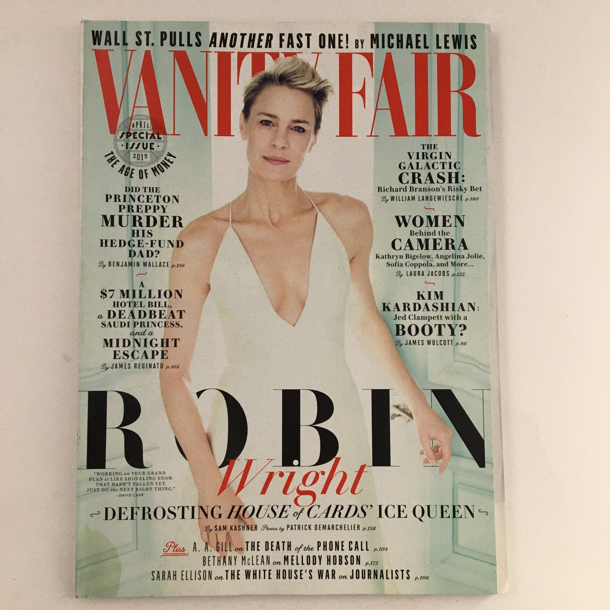 Vanity Fair Magazine April 2015 Robin Wright & Kim Kardashian, No Label VG