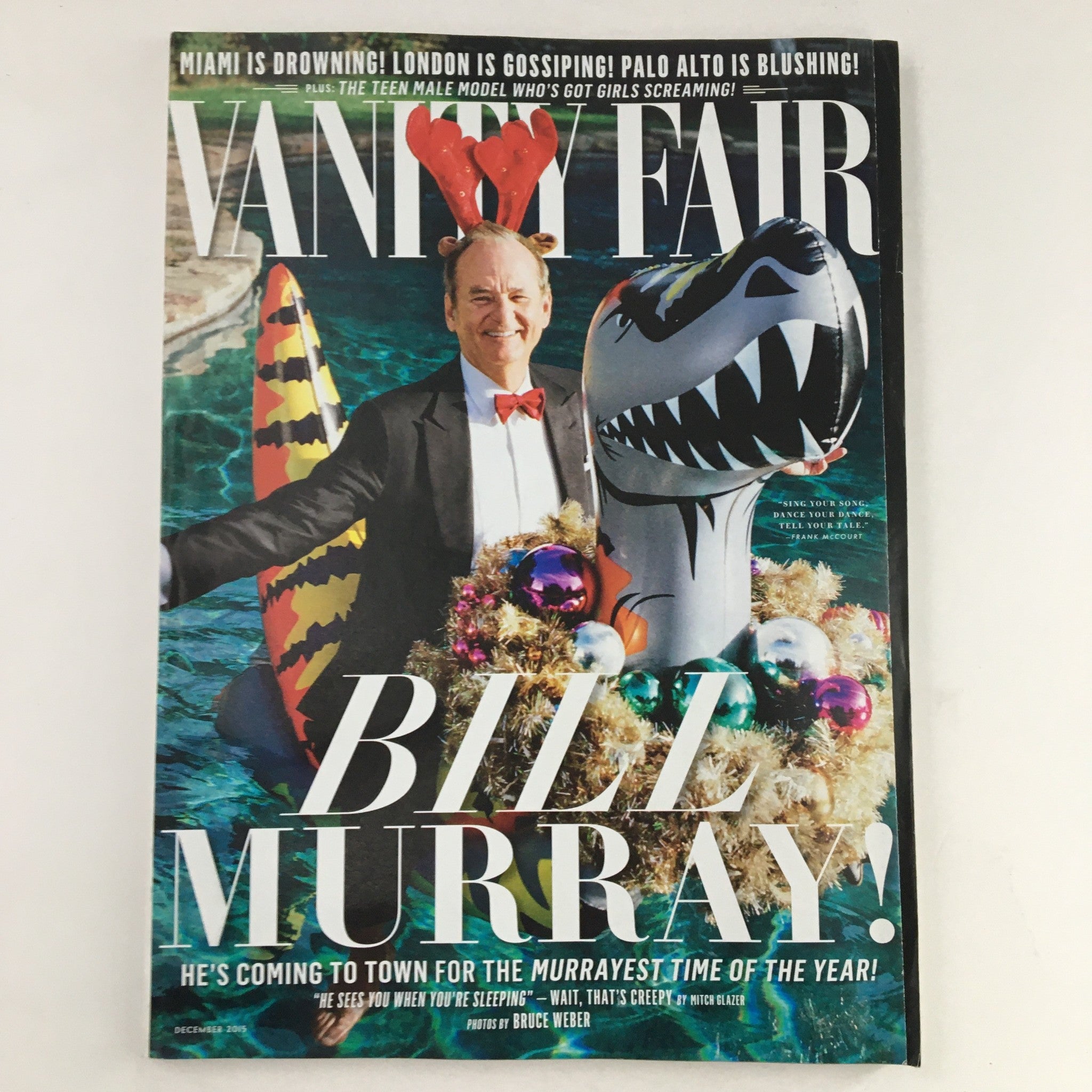 Vanity Fair Magazine December 2015 Bill Murray in Murrayest Time, No Label VG