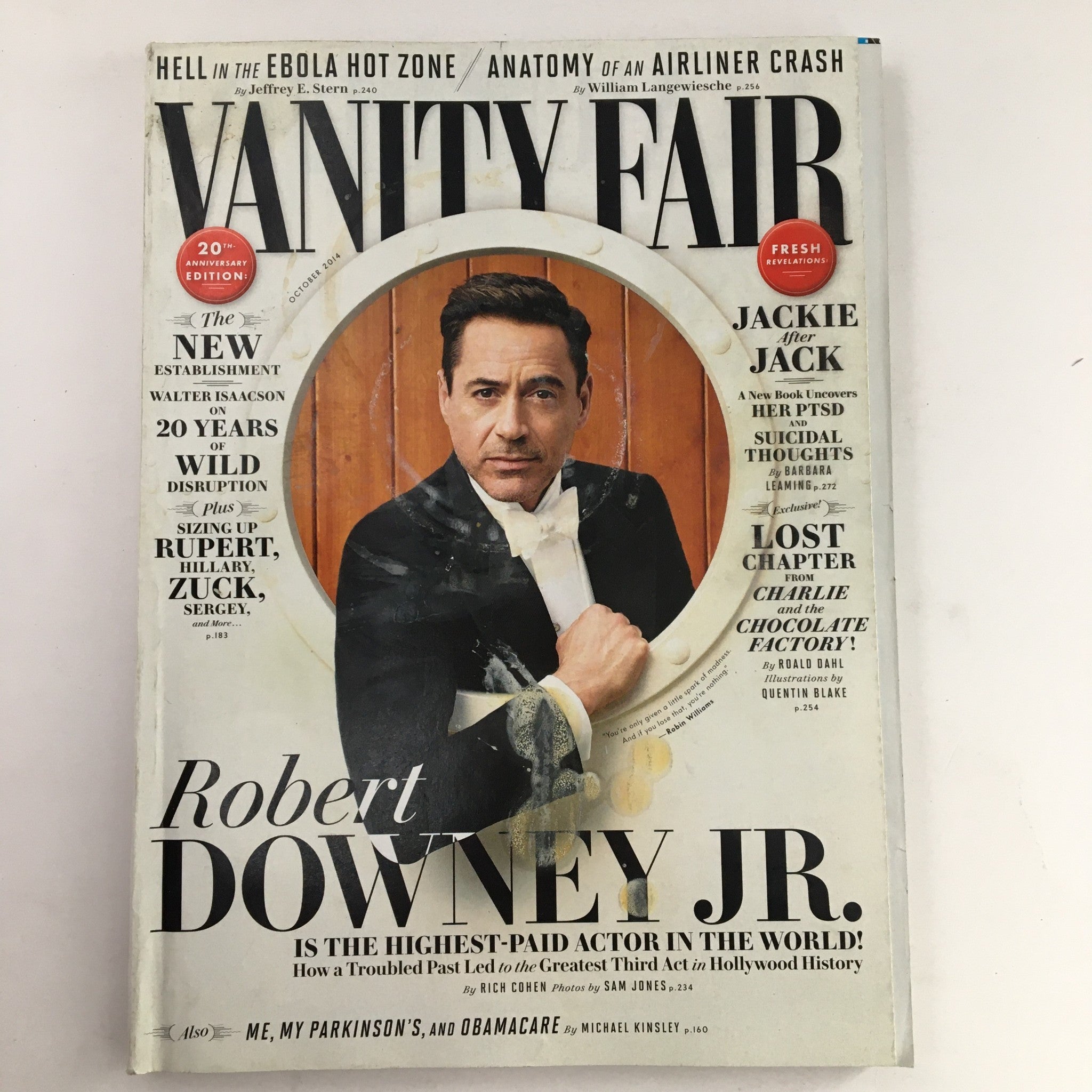 Vanity Fair Magazine October 2014 Robert Downey Jr. Highest-Paid Actor, No Label