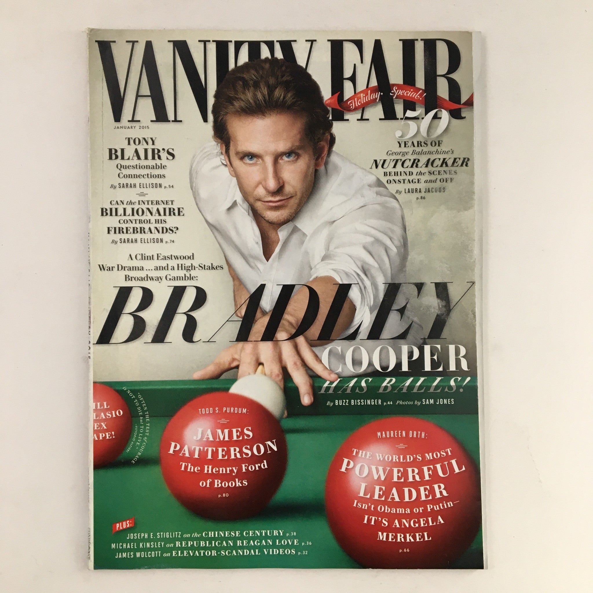 Vanity Fair Magazine January 2015 Actor Bradley Cooper & Tony Blair, No Label