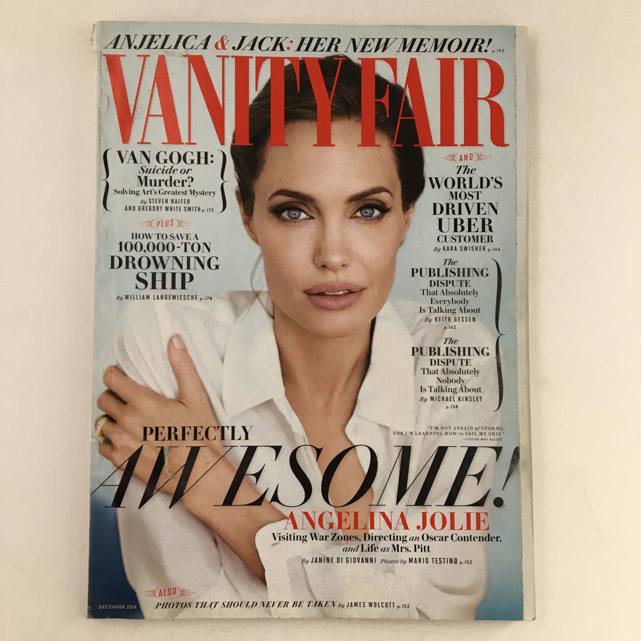 Vanity Fair Magazine December 2014 Perfectly Awesome Angelina Jolie, No Label