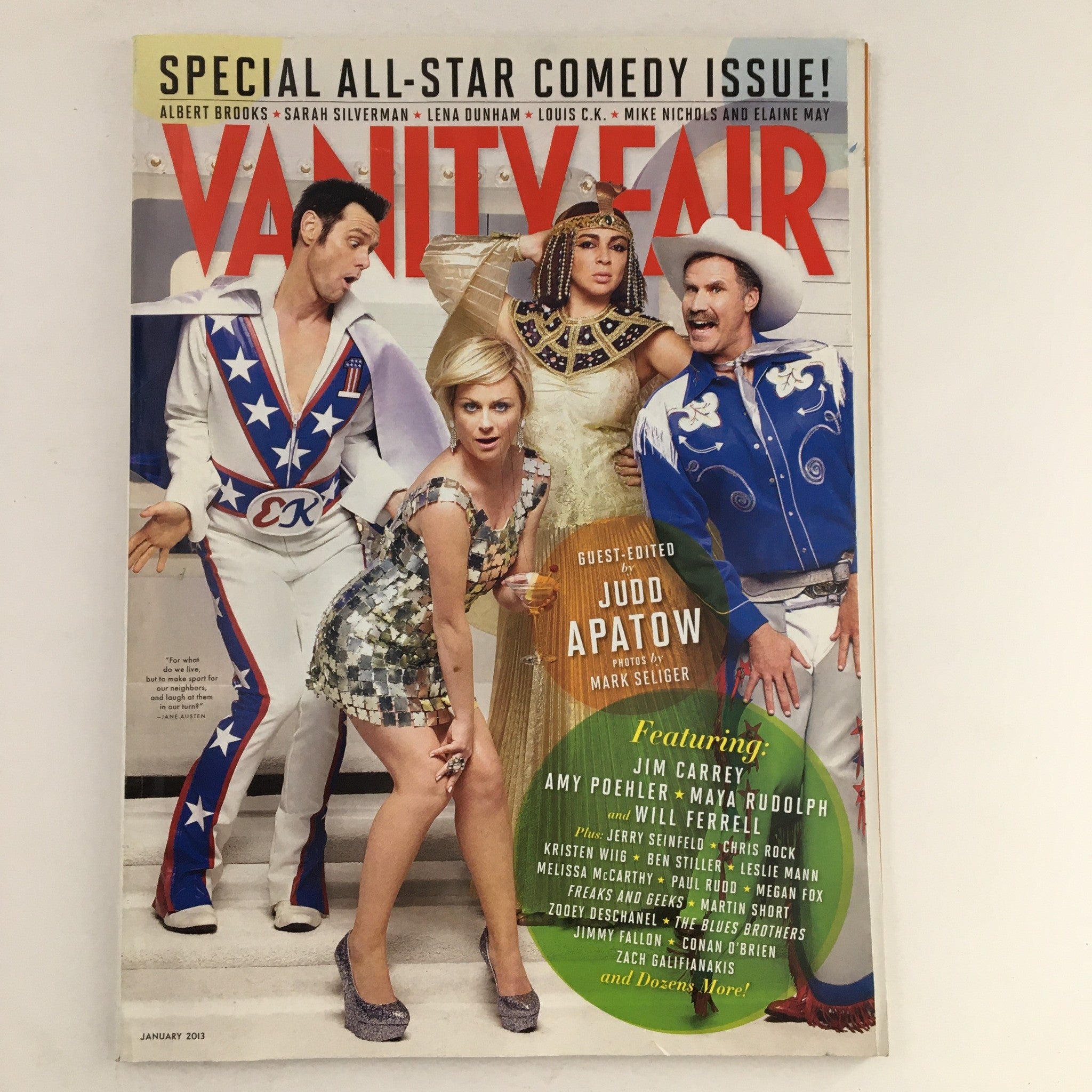 Vanity Fair Magazine January 2013 Jim Carrey, Amy Poehler, Maya Rudolph No Label