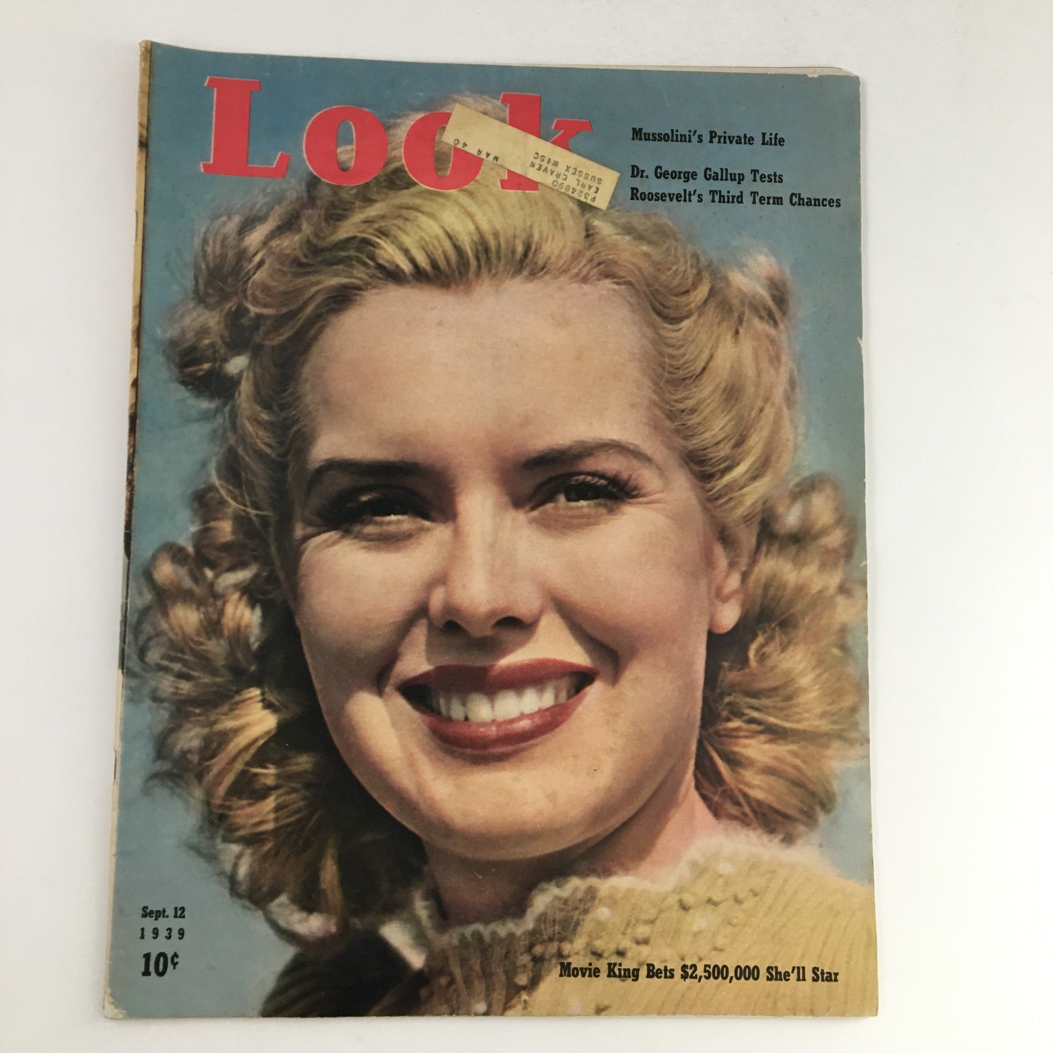 Look Magazine September 12 1939 Benito Mussolini & Franklin Roosevelt Feature