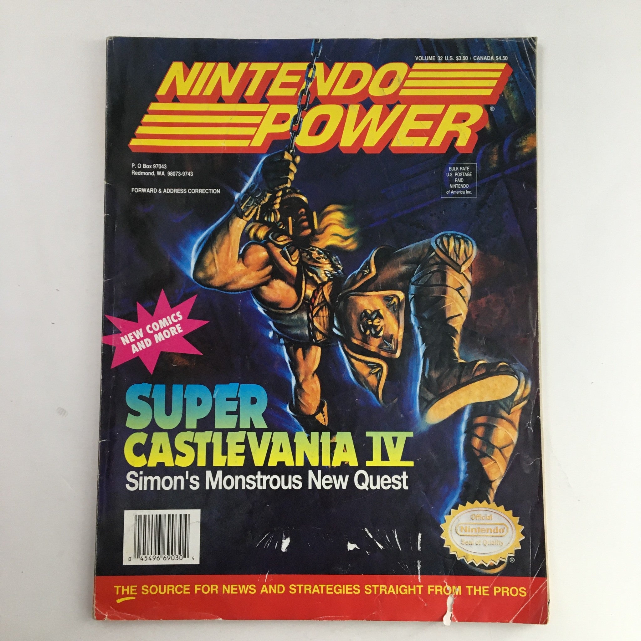 Nintendo Power Magazine January 1992 Vol 32 Super Castlevania IV Simon New Quest