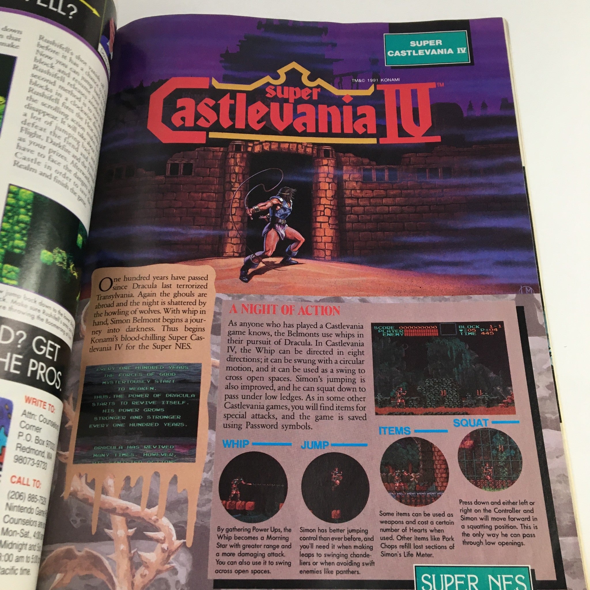 Nintendo Power Magazine January 1992 Vol 32 Super Castlevania IV Simon New Quest