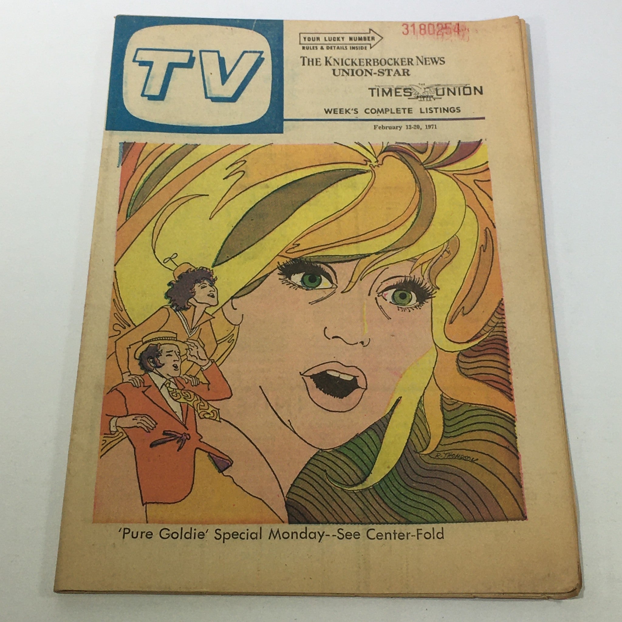 VTG TV Week's Complete Listings: February 13-20 1971 - 'Pure Goldie' Centerfold