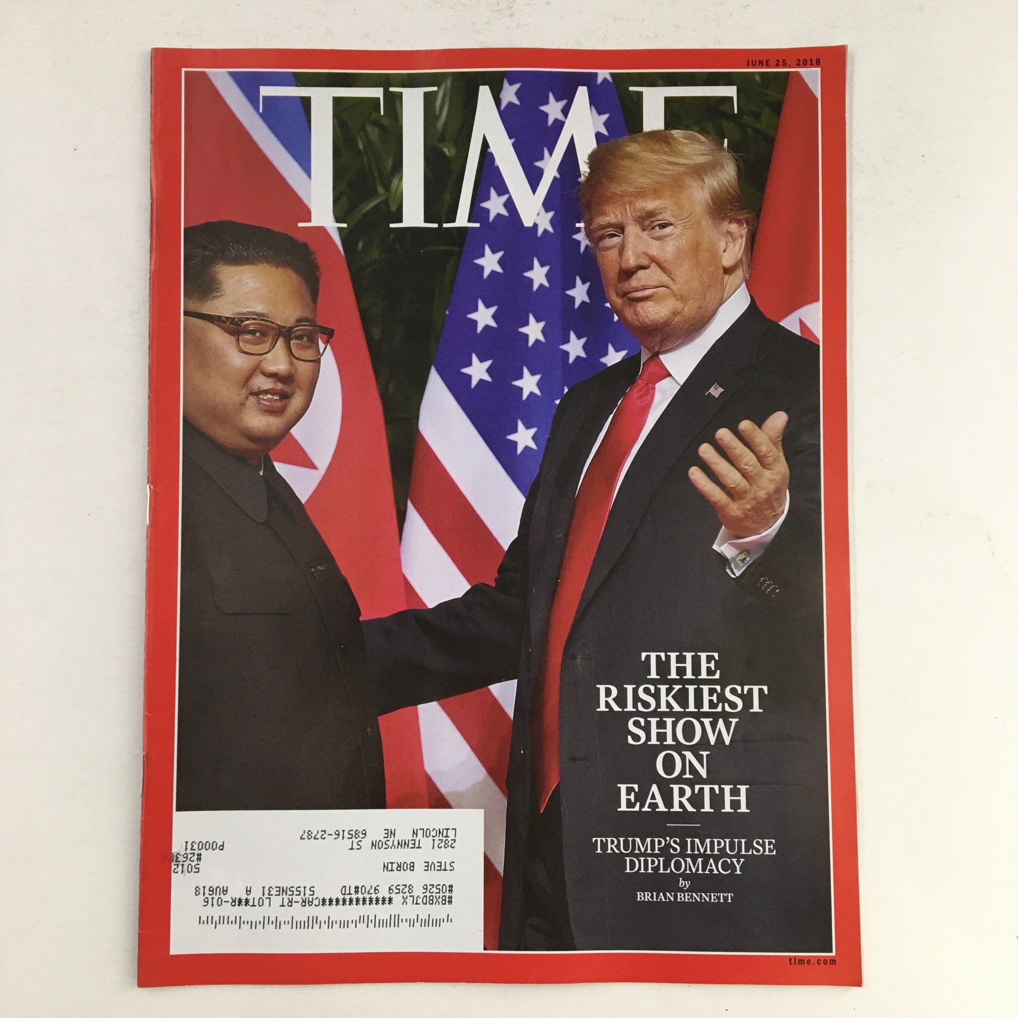 Time Magazine June 25 2018 Kim Jong-un & Donald Trump Impulse Diplomacy, VG