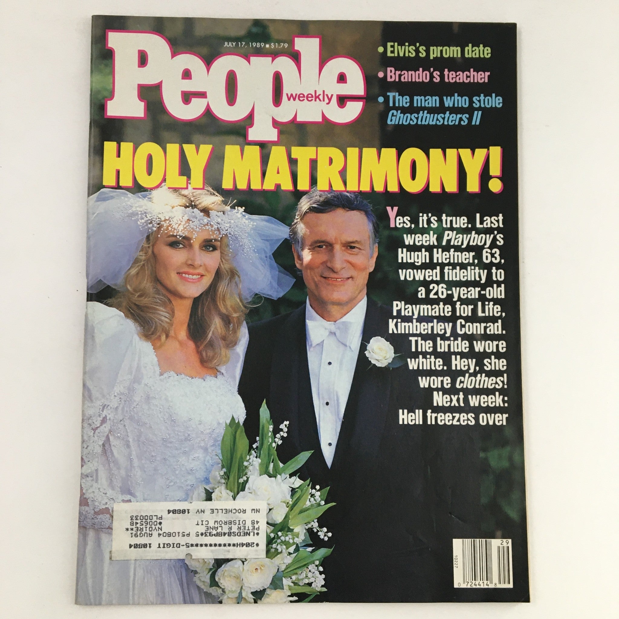 People Weekly Magazine July 17 1989 Hugh Hefner & Playmate Kimberley Conrad, VG