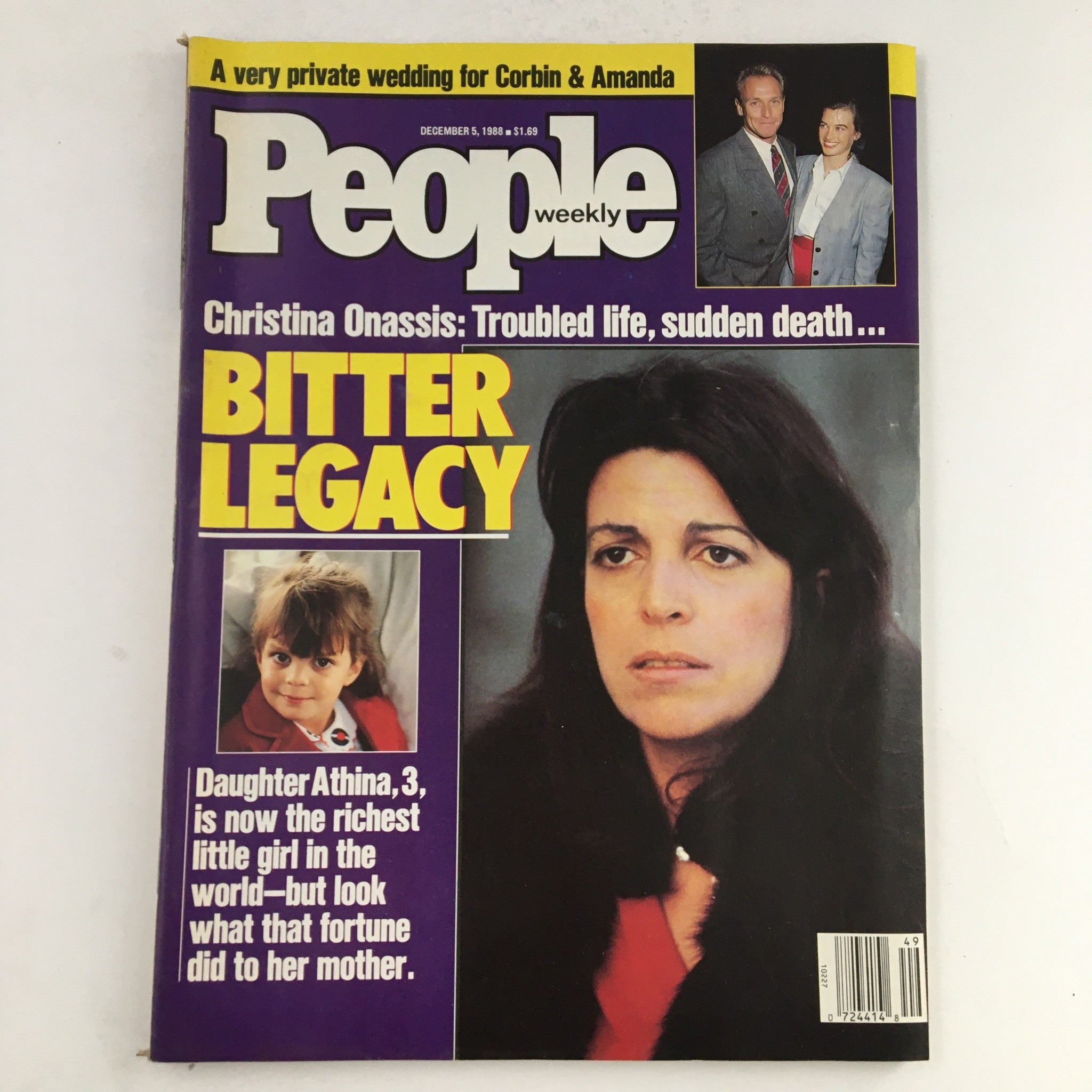 People Weekly Magazine December 5 1988 Christina Onassis & Athina, 3 No Label