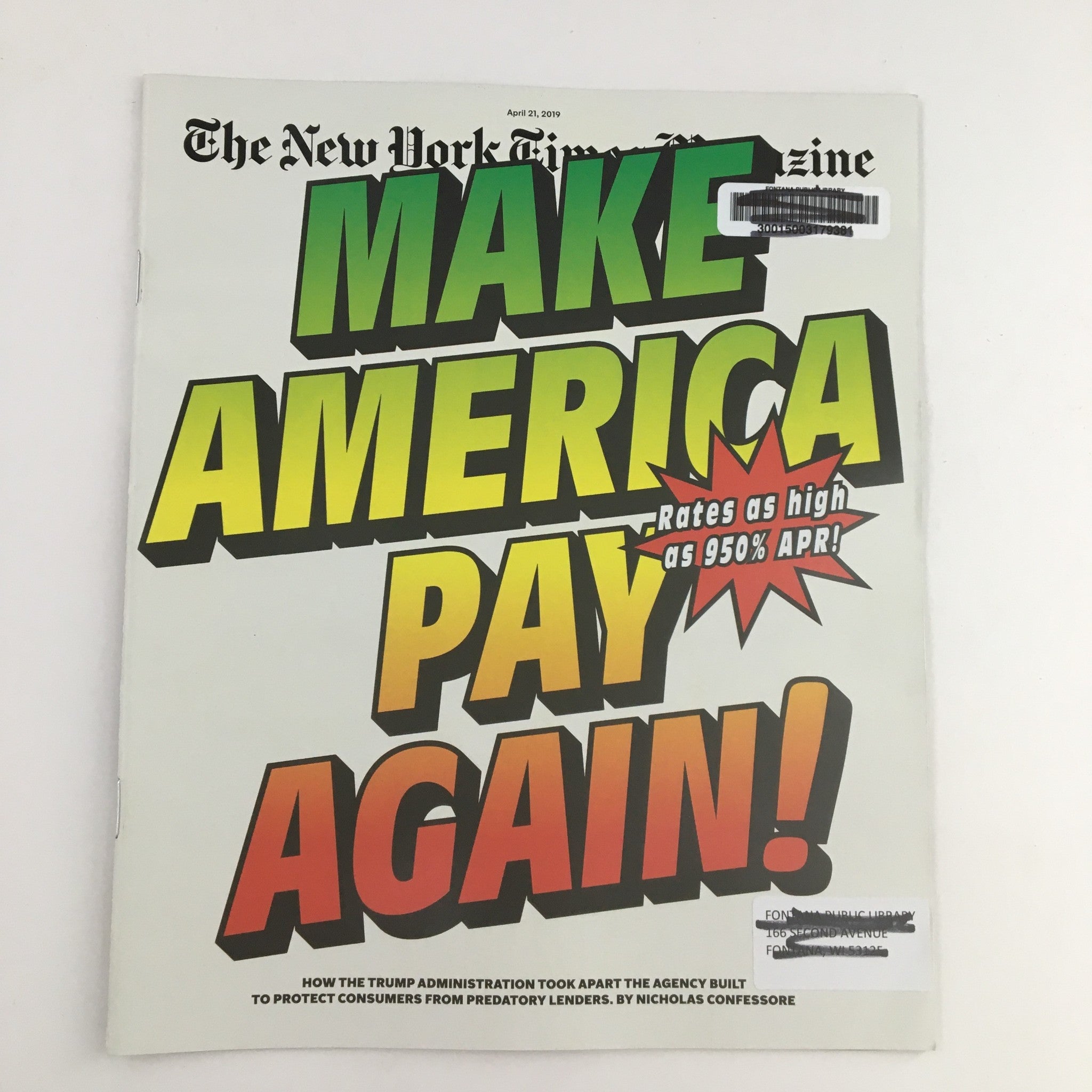 The New York Times Magazine April 21 2019 Protect Consumers Predatory Lenders VG