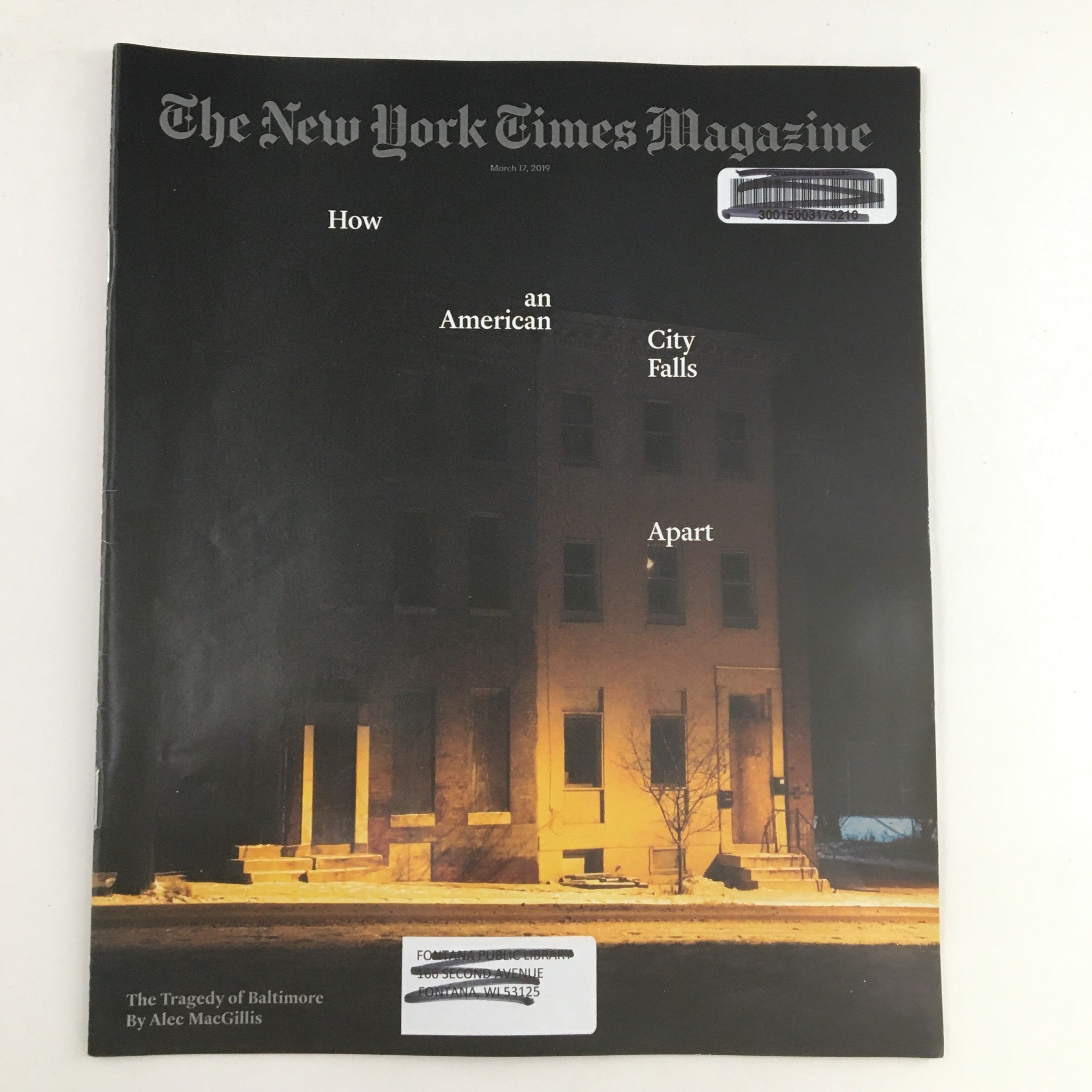 The New York Times Magazine March 17 2019 The Tragedy of Baltimore VG