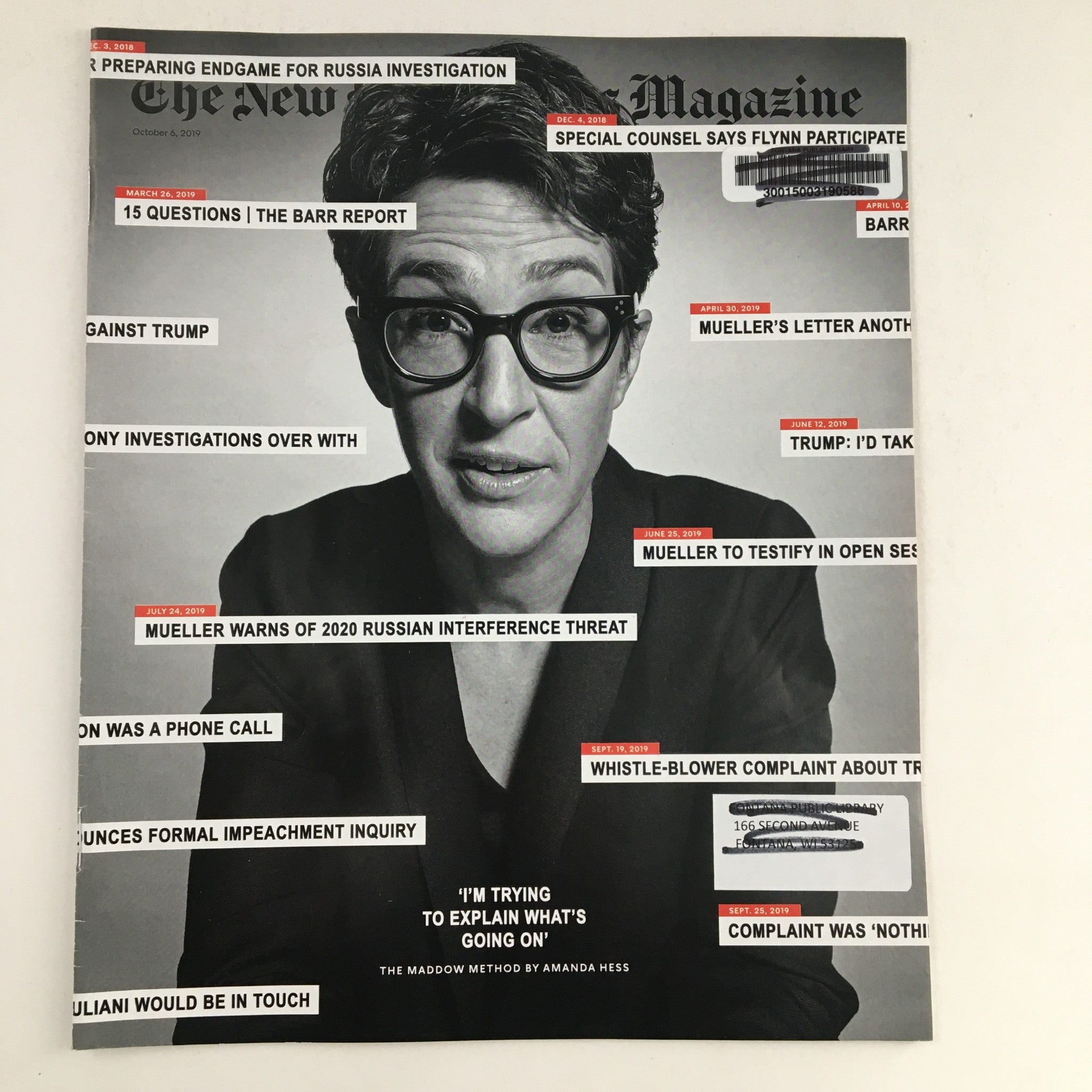 The New York Times Magazine October 6 2019 The Rachel Maddow Method VG