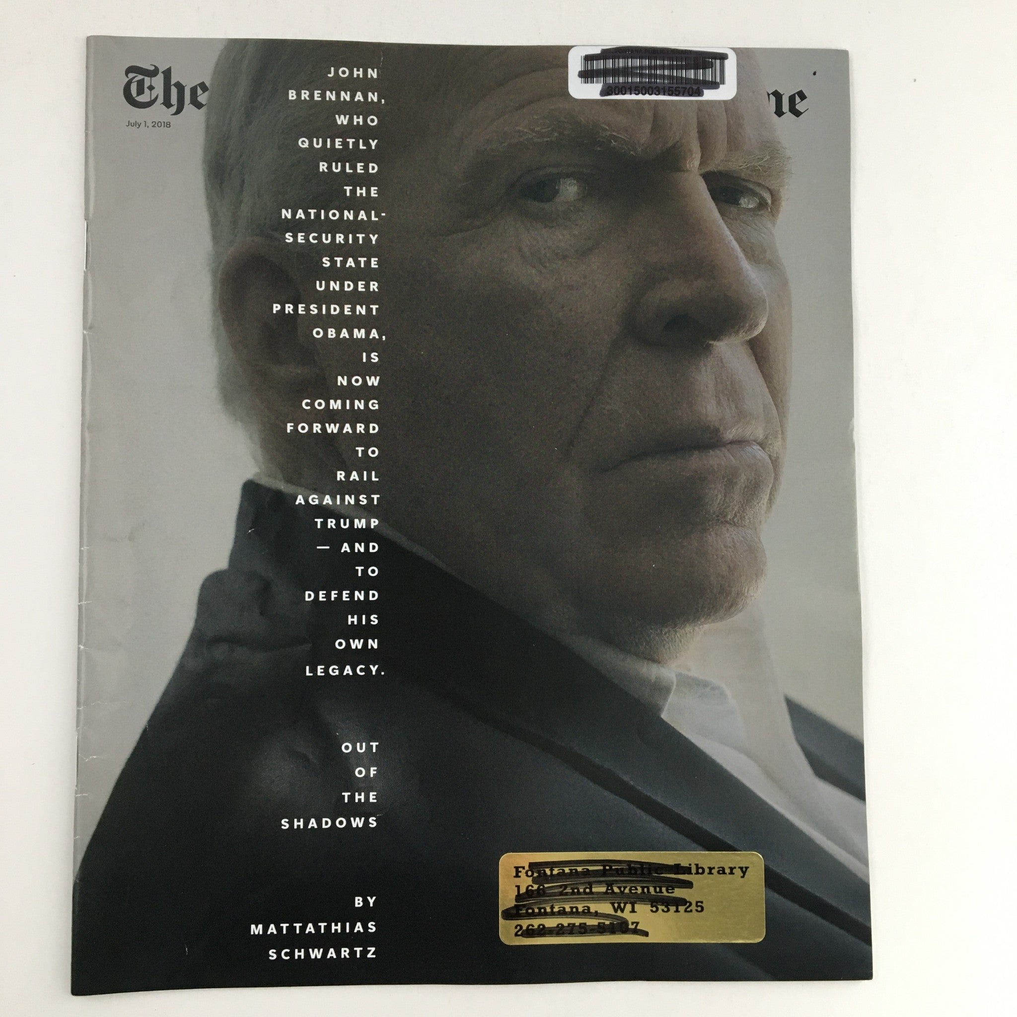 The New York Times Magazine July 1 2018 John Brennan Out of the Shadows