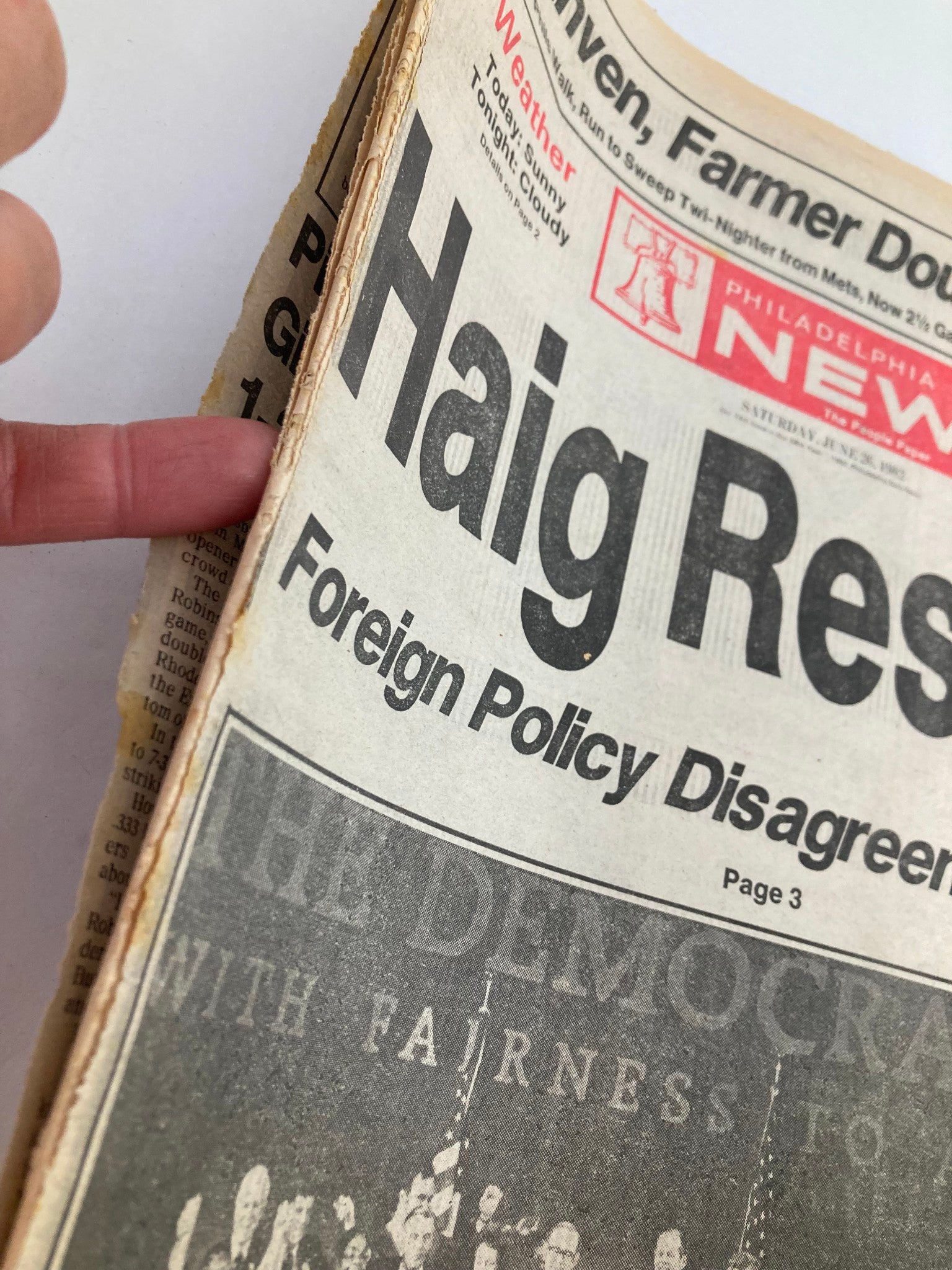 Philadelphia Daily News Tabloid June 26 1982 Alexander M. Haig Jr. Resigns