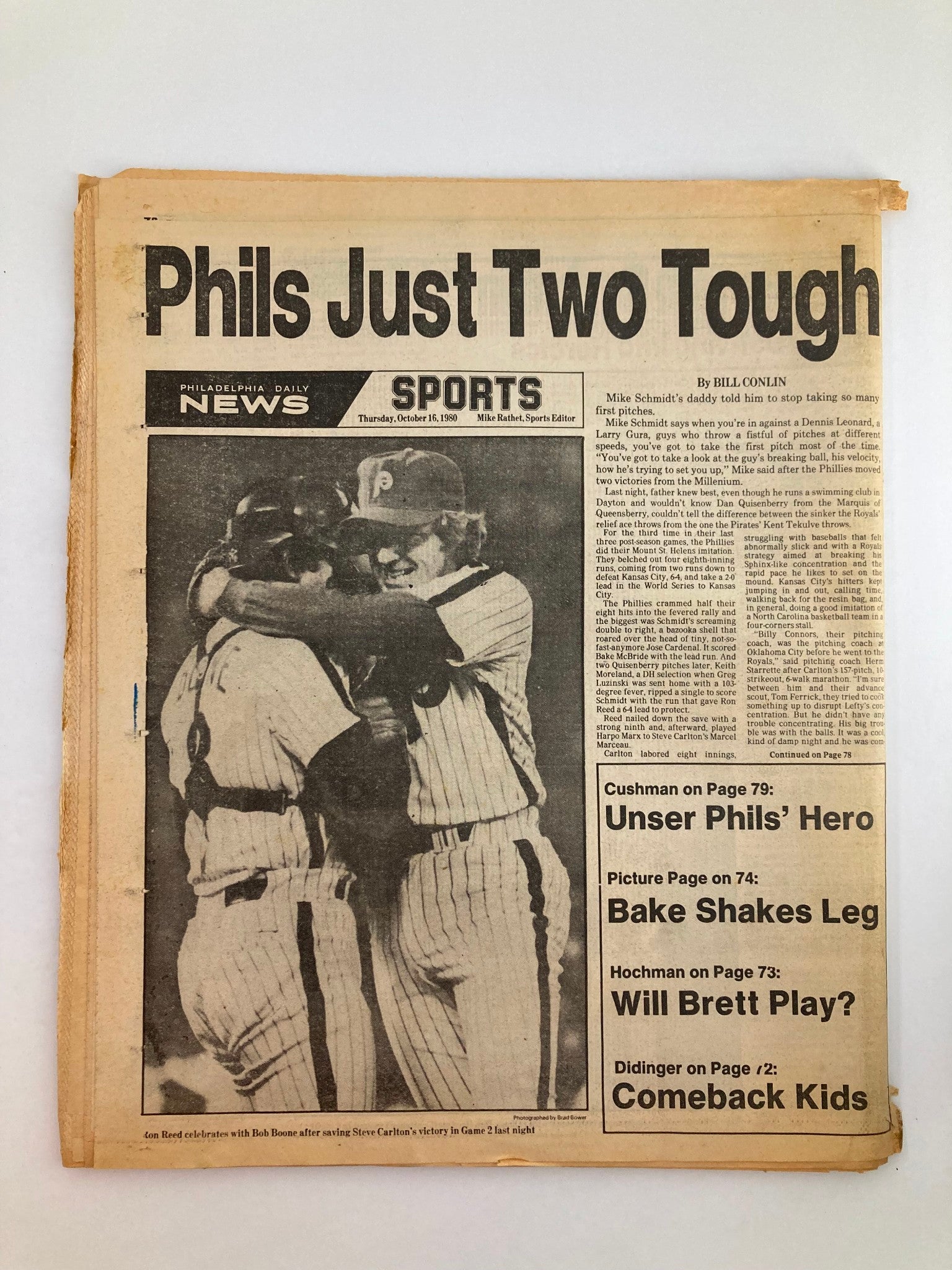 Philadelphia Daily News Tabloid October 16 1980 Mike Schmidt & George Brett