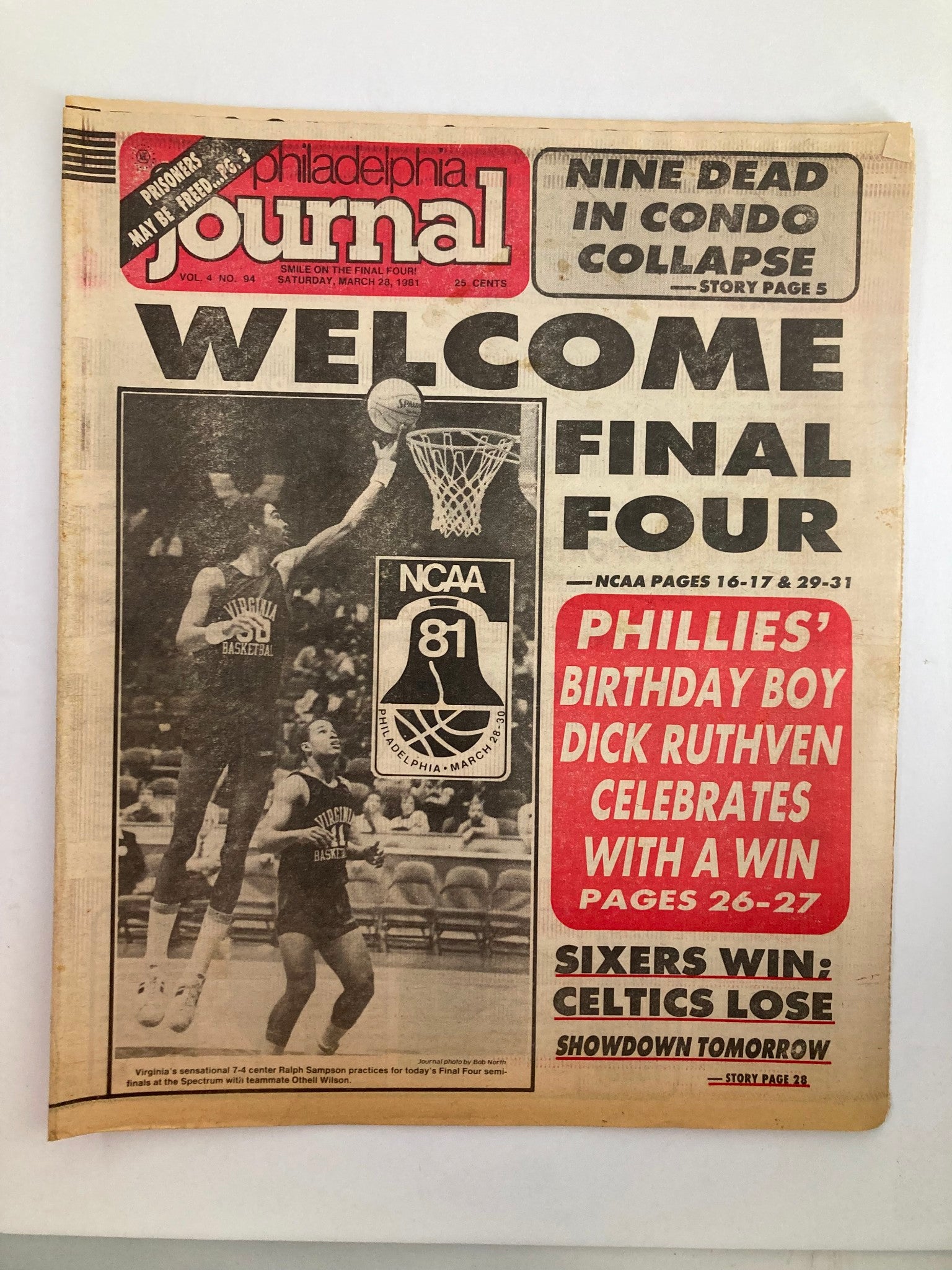 Philadelphia Journal Tabloid March 28 1981 Ralph Sampson & Othell Wilson