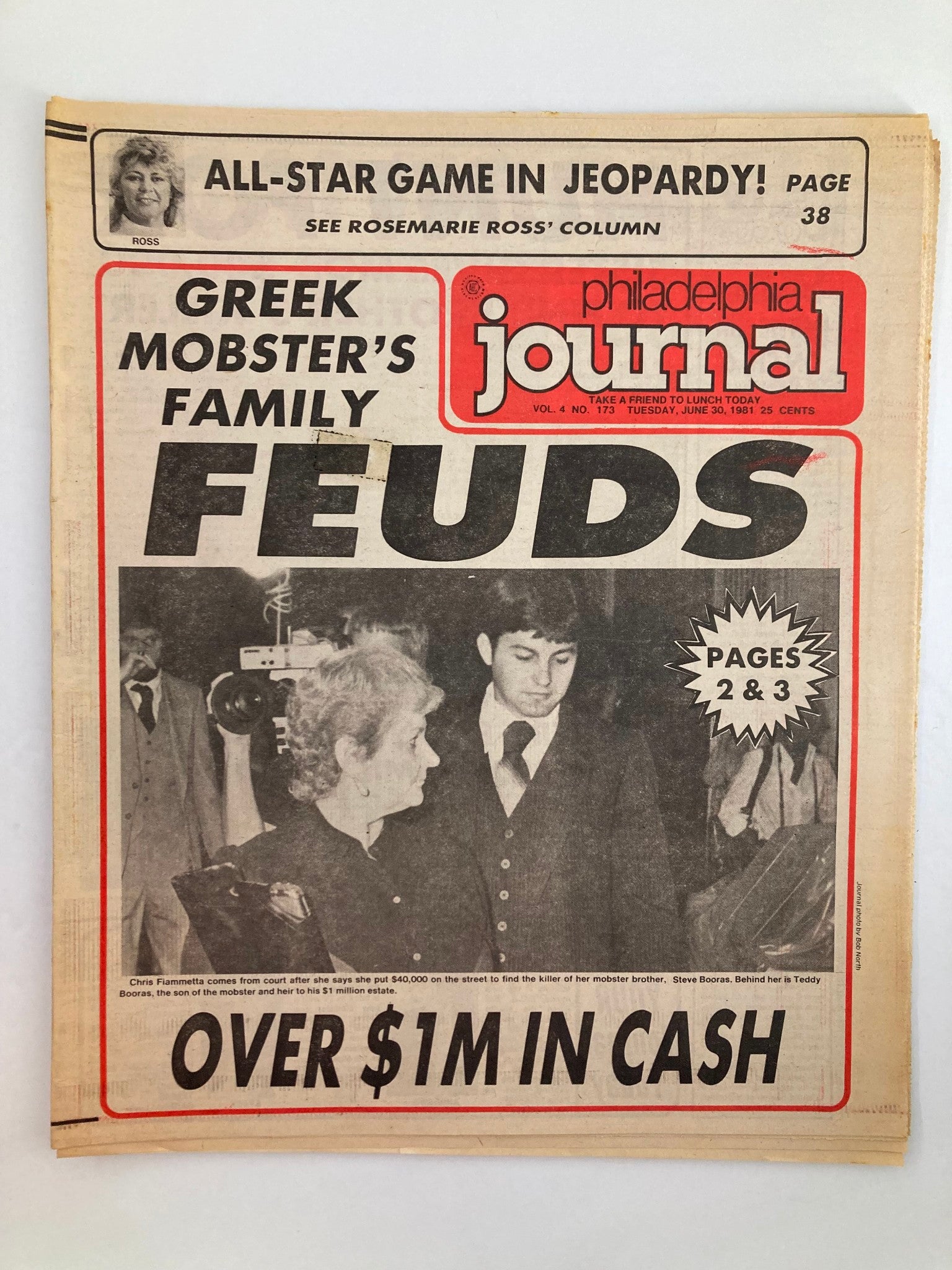 Philadelphia Journal Tabloid June 30 1981 Chris Fiammetta & Steve Booras