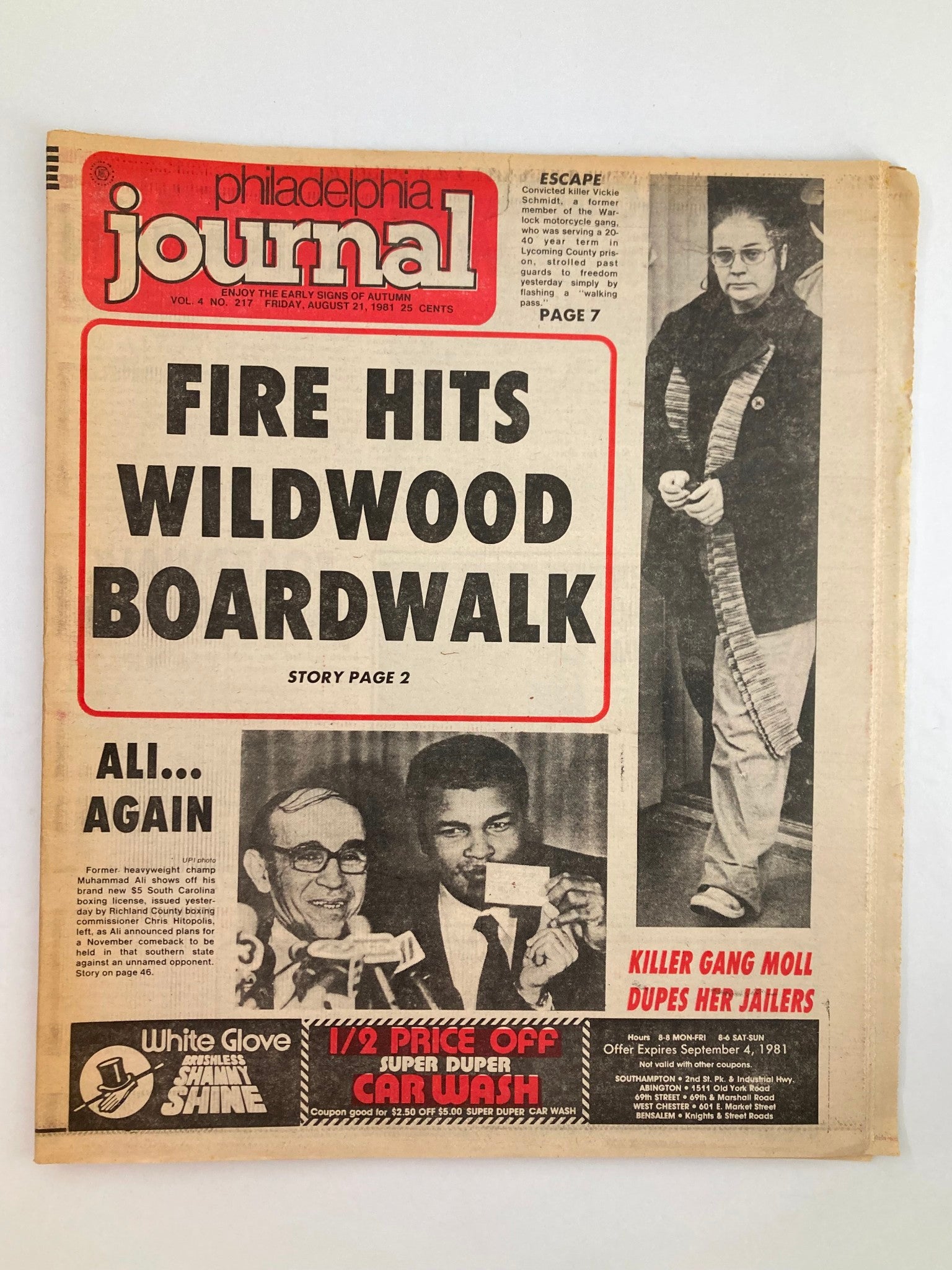 Philadelphia Journal Tabloid August 21 1981 Vol 4 #217 Muhammad Ali Again