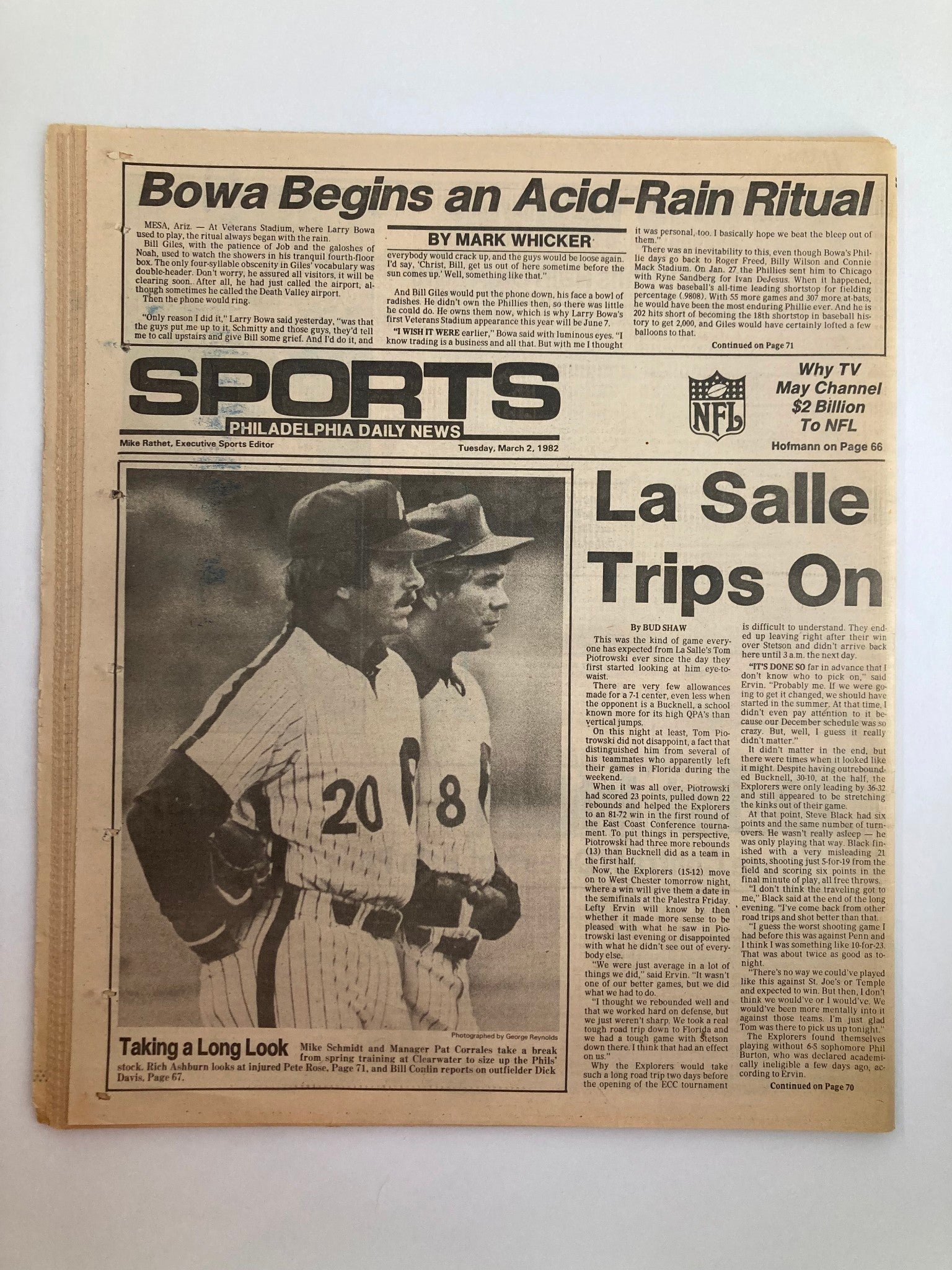 Philadelphia Daily News Tabloid March 2 1982 MLB Phillies Steve Carlton & Scotty