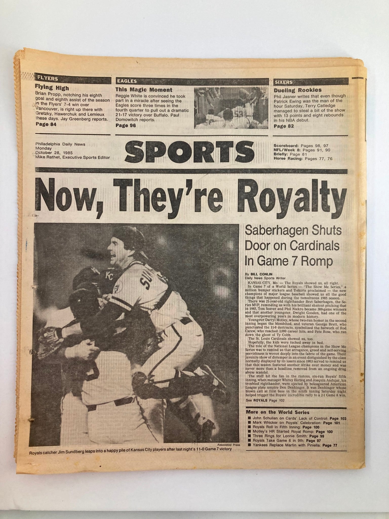 Philadelphia Daily News Tabloid October 28 1985 MLB Royals' George Brett