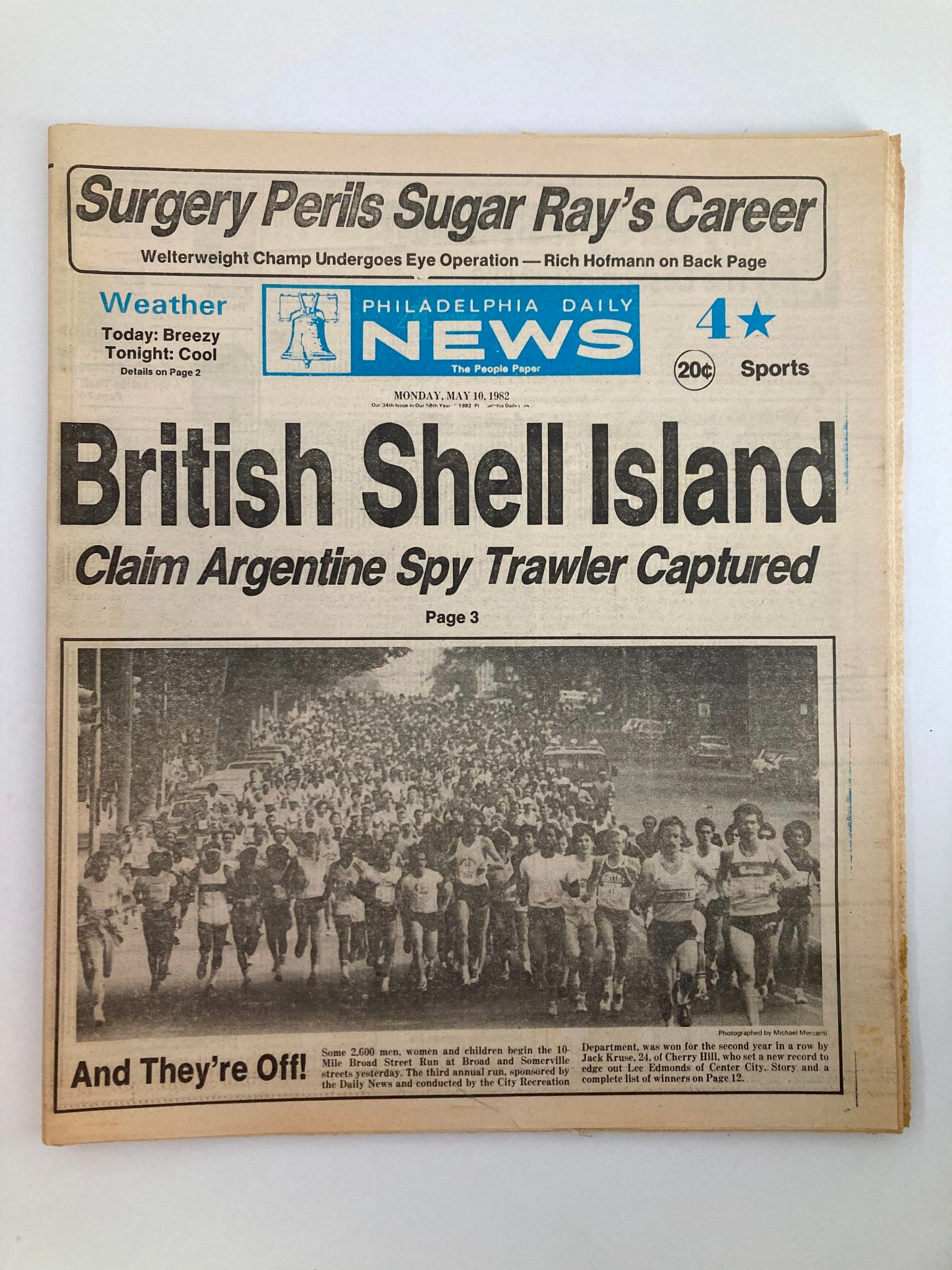 Philadelphia Daily News Tabloid May 10 1982 British Shell Island Claim Argentine